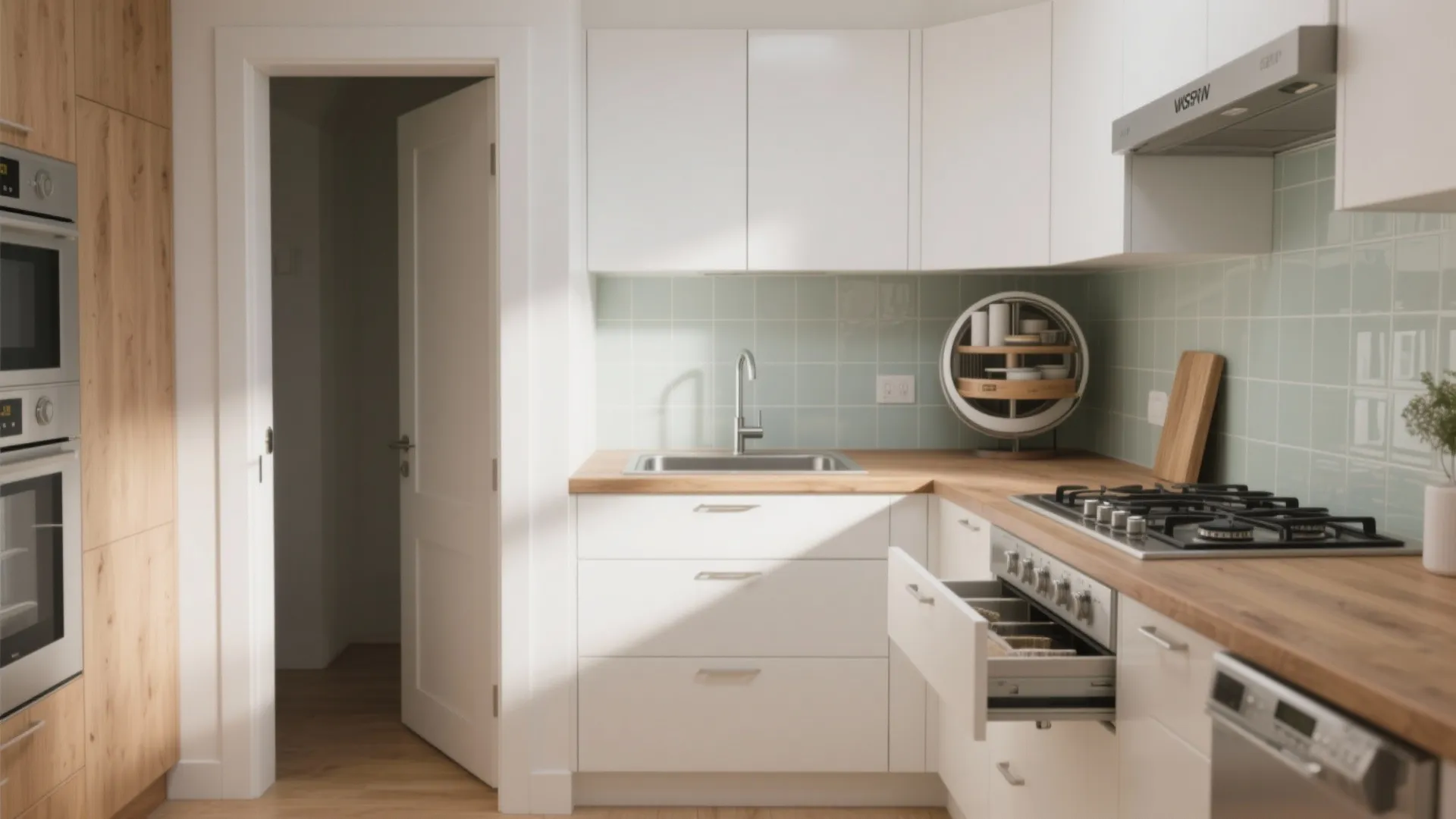 L-Shaped Small Kitchen Layout: Corner Storage That Works