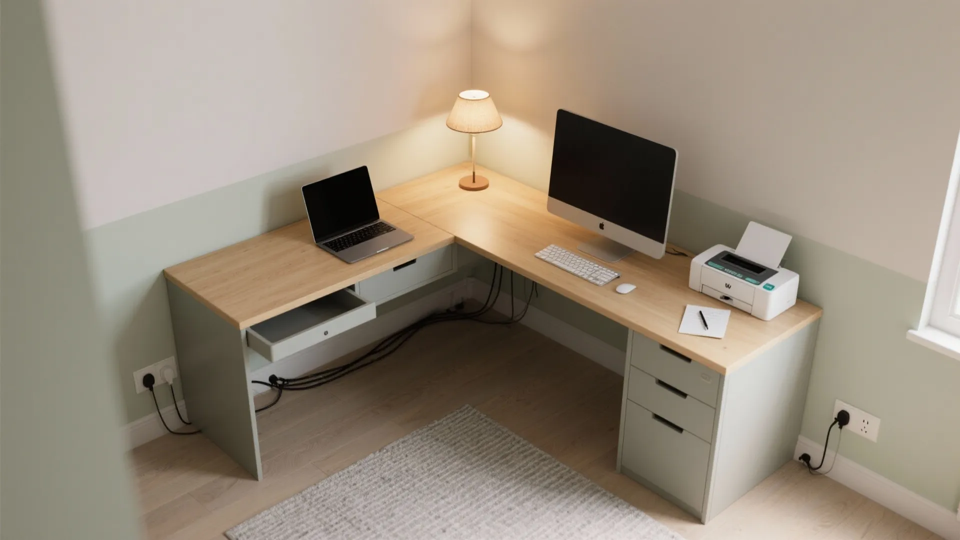 3) L-shaped corner setups that double your surface