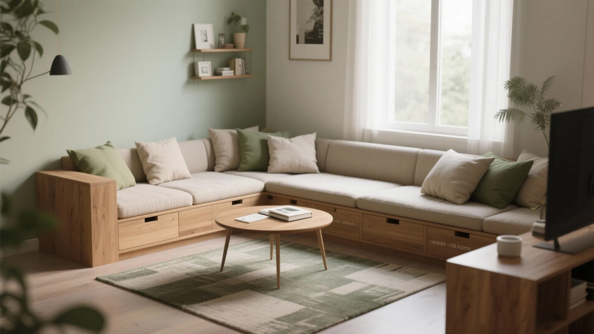 L-Shaped Diwan Nook for Small Living Rooms