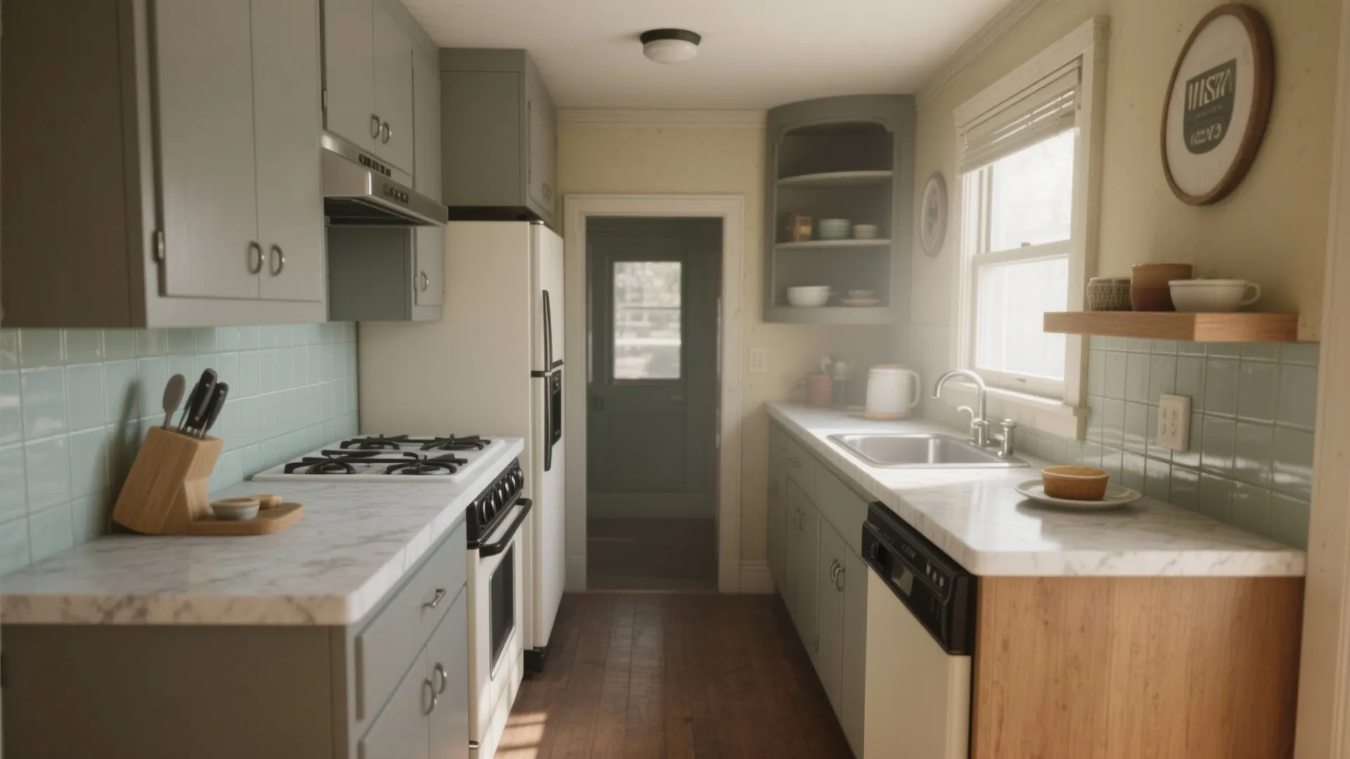 L-shaped small kitchen layout for flow and prep