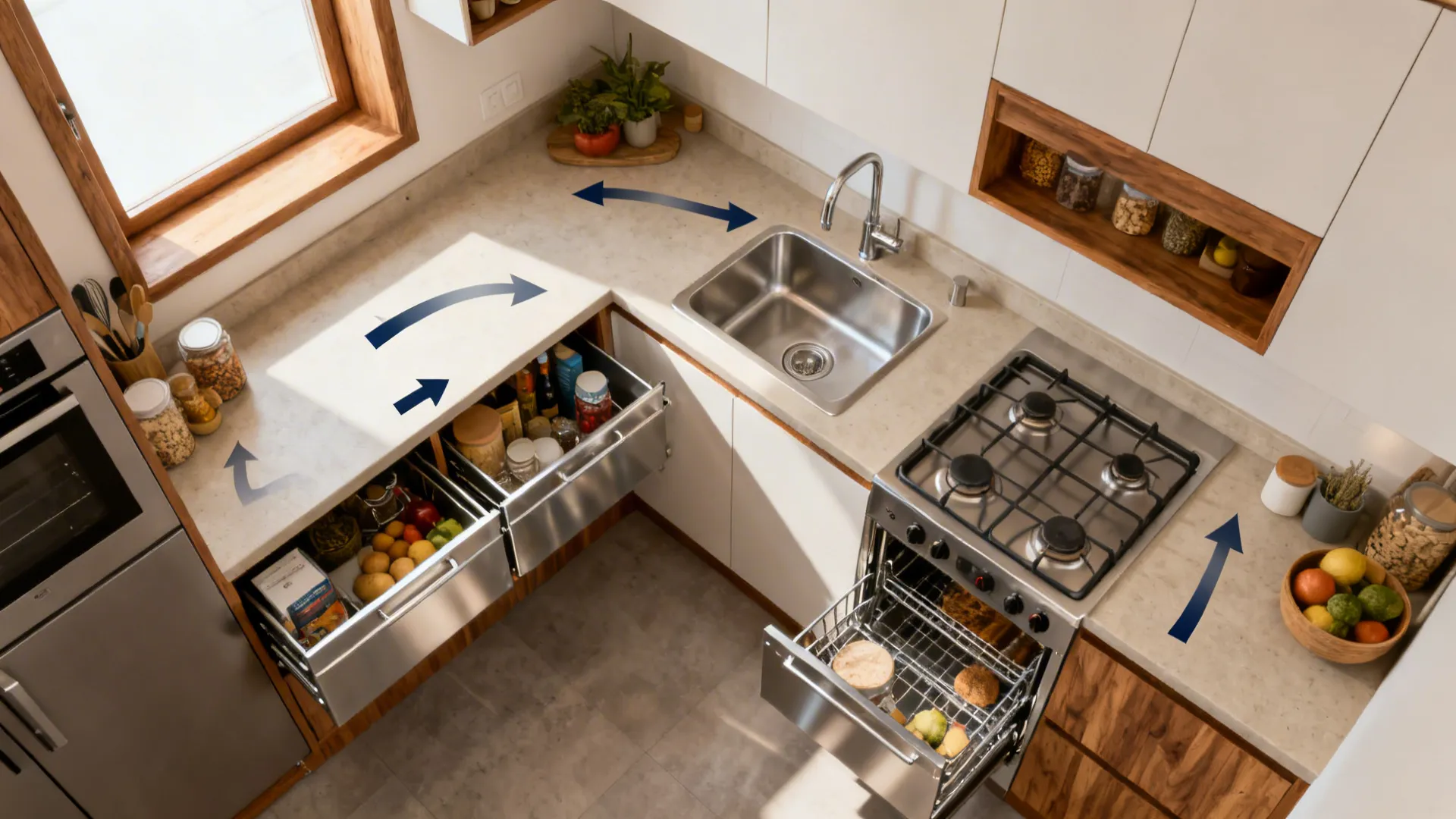 Ergonomic L-Shape to Unlock Countertop Flow