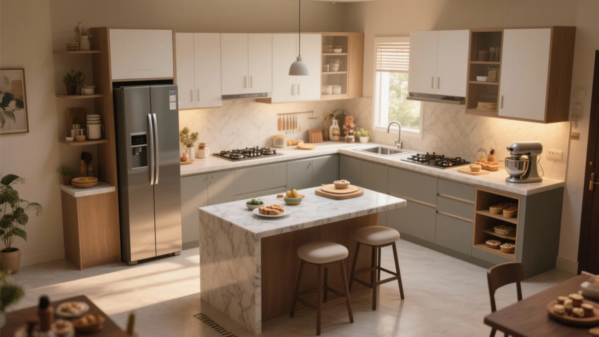 L-Shaped Layout with a Smart Island