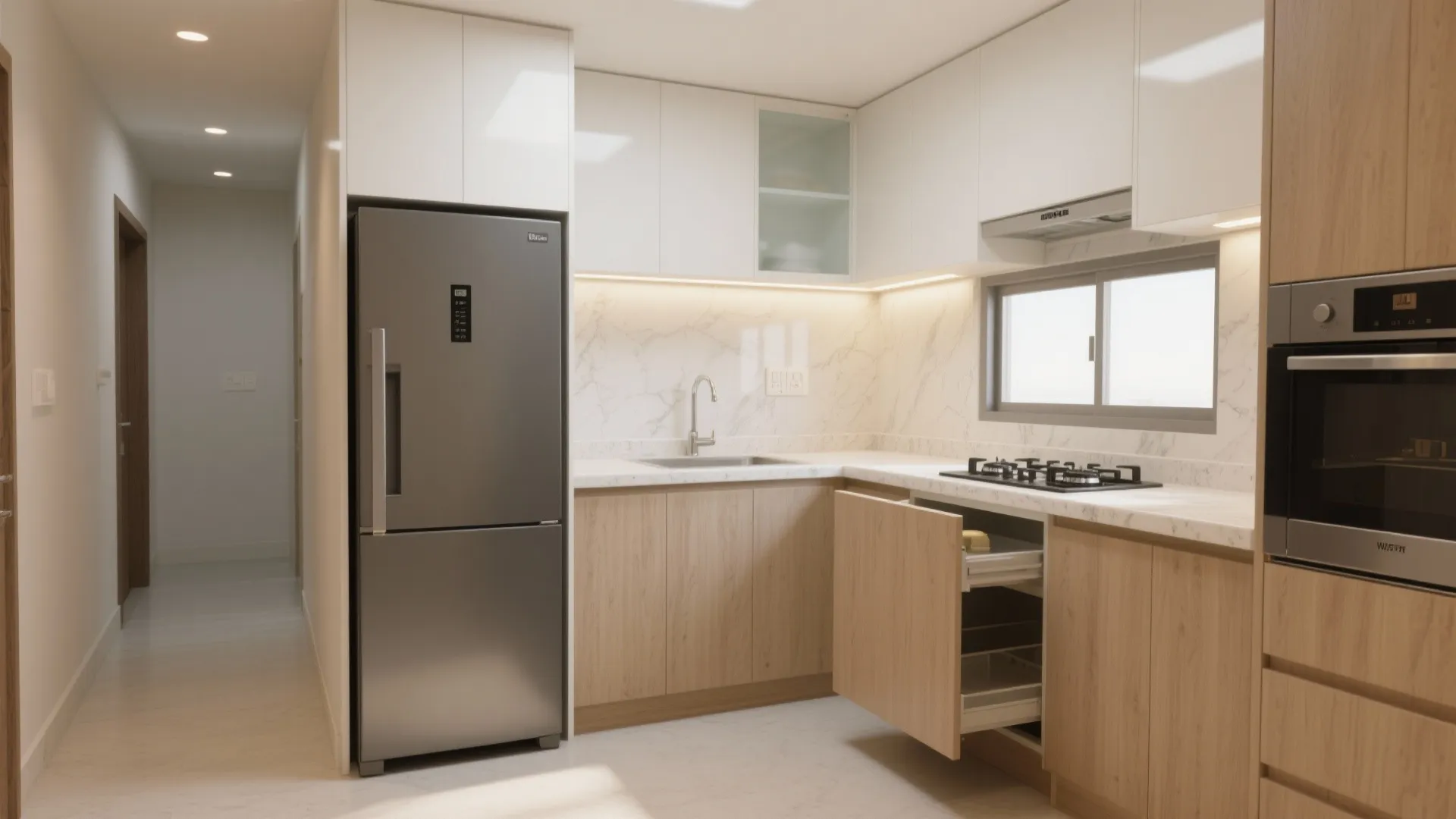 L-Shaped Compact Kitchen That Doesn’t Feel Cramped