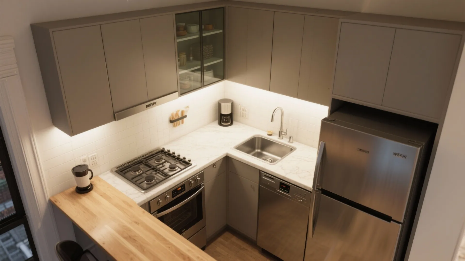 The L-Shaped Micro-Kitchen Layout