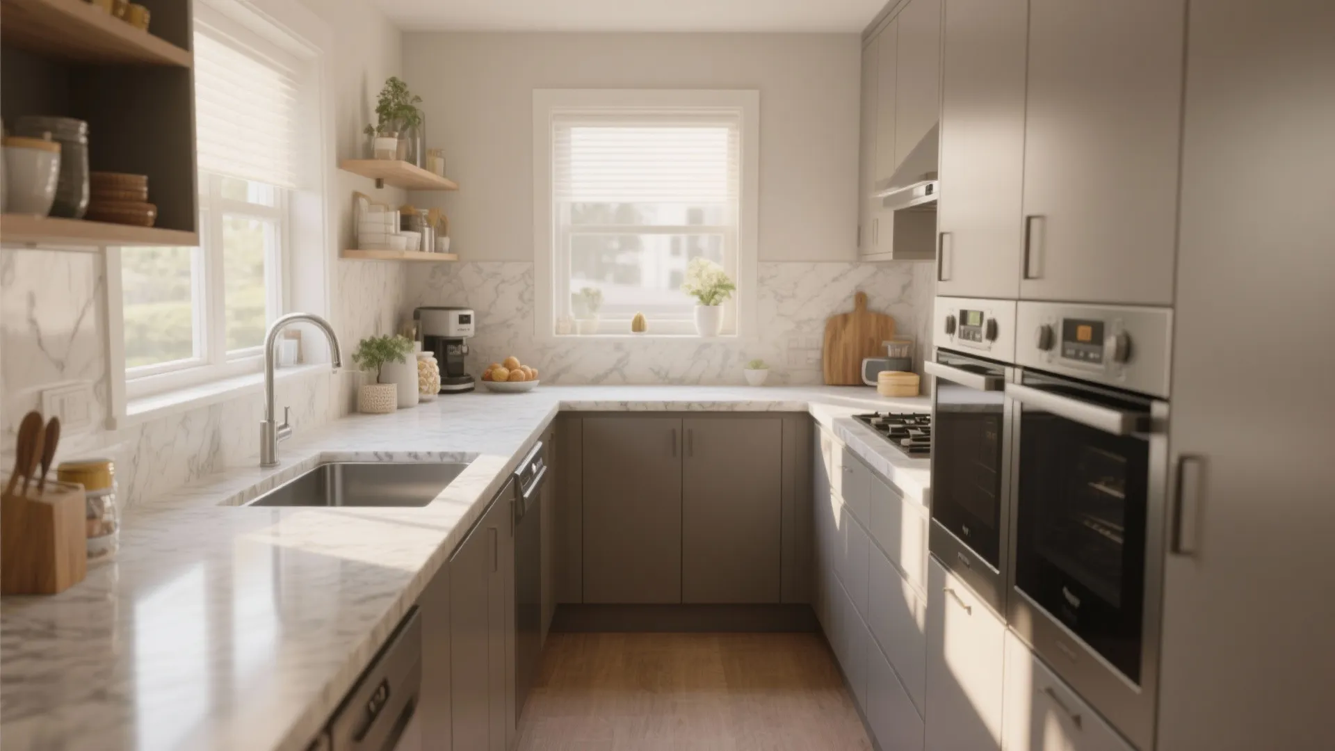 L-shaped kitchen layout to unlock more counter space