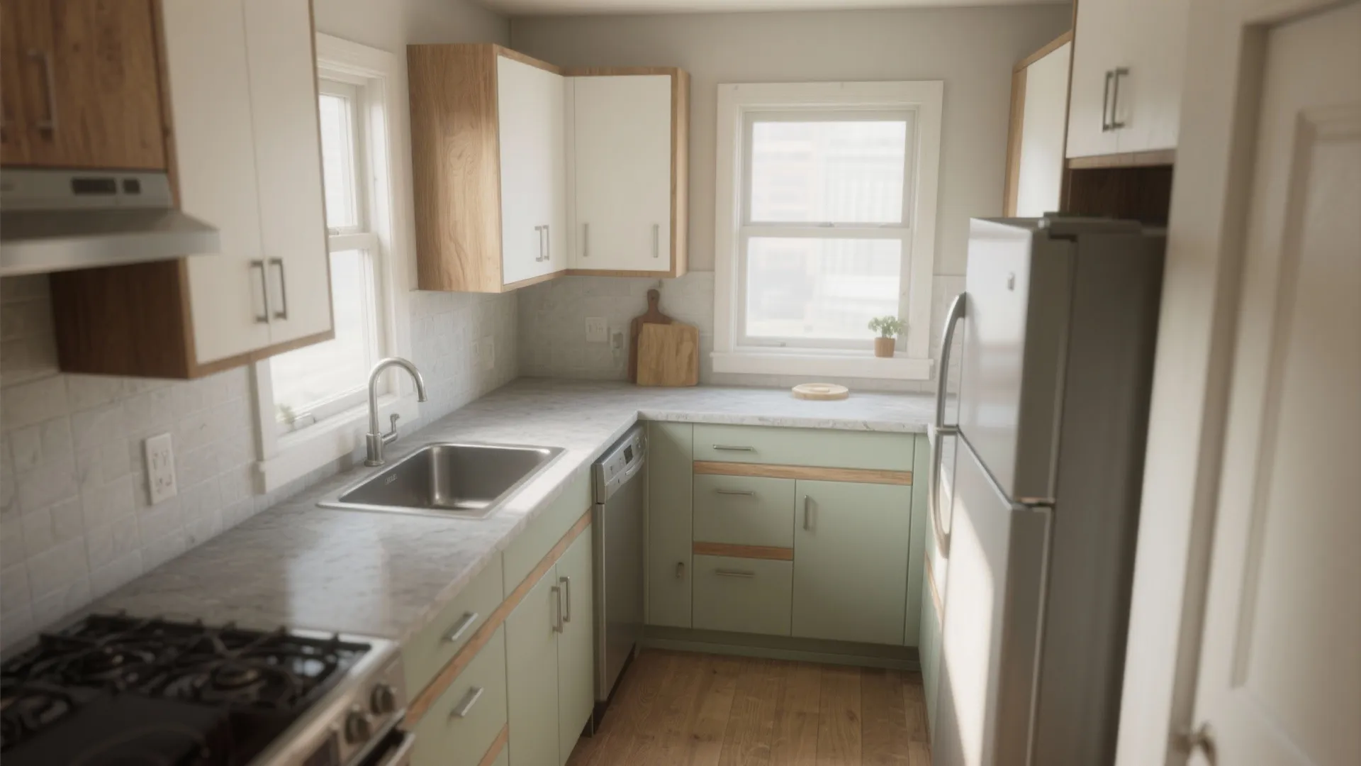 L-Shaped Small Kitchen Layout