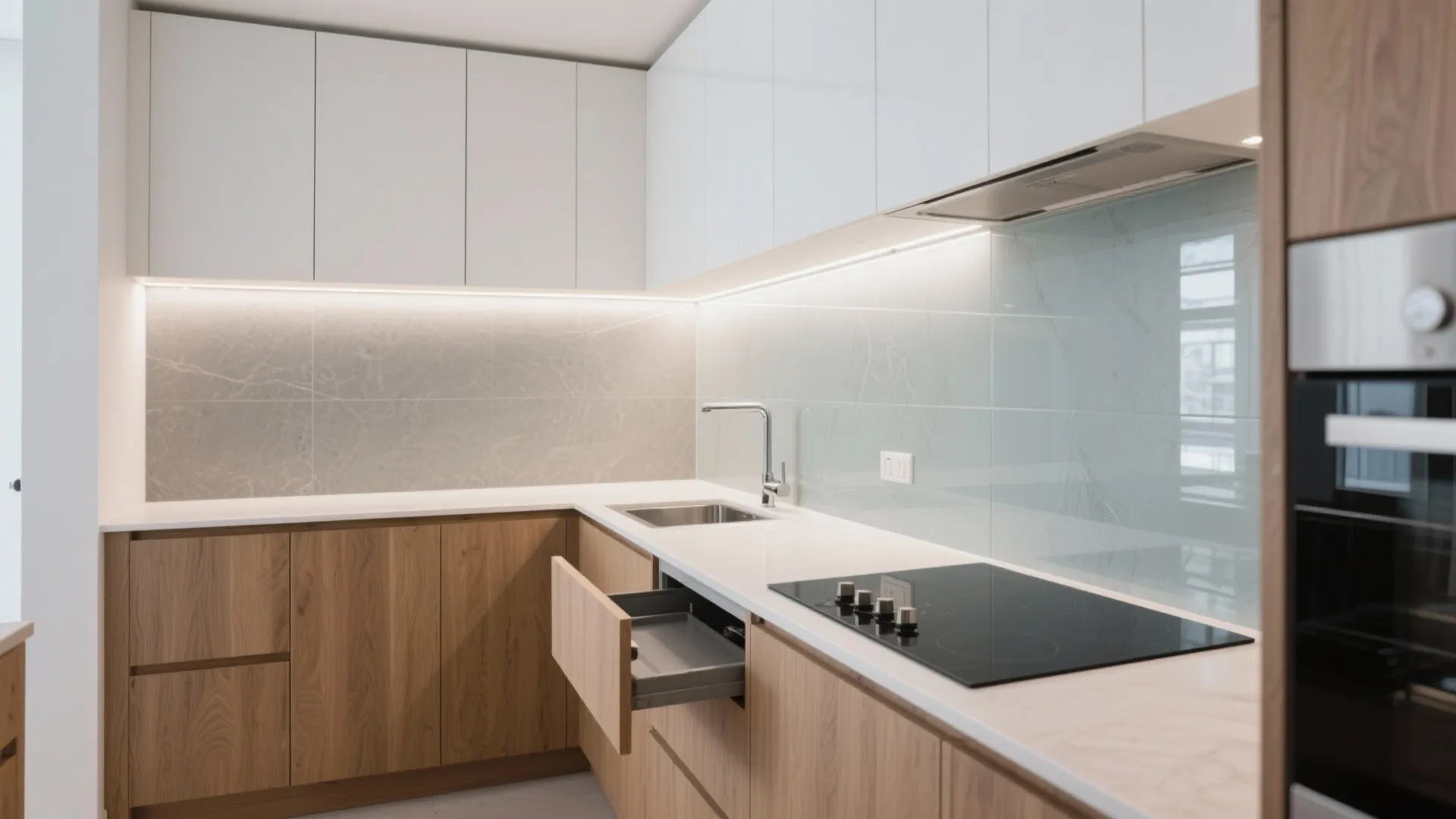 L-Shaped Layout That Frees Counter Space