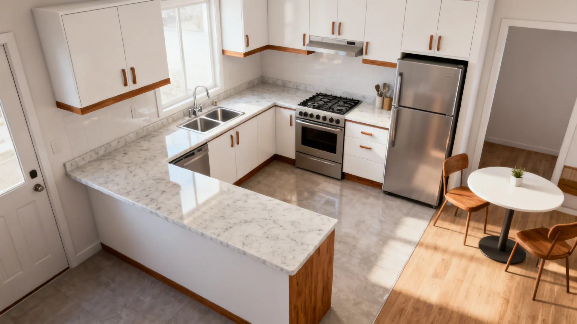 L-Shaped Layout that Frees More Counter Space