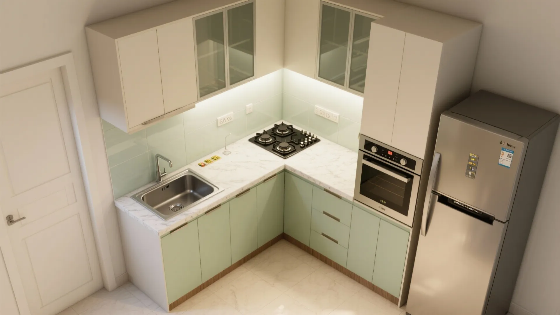 L-shaped kitchen planning that multiplies counter space