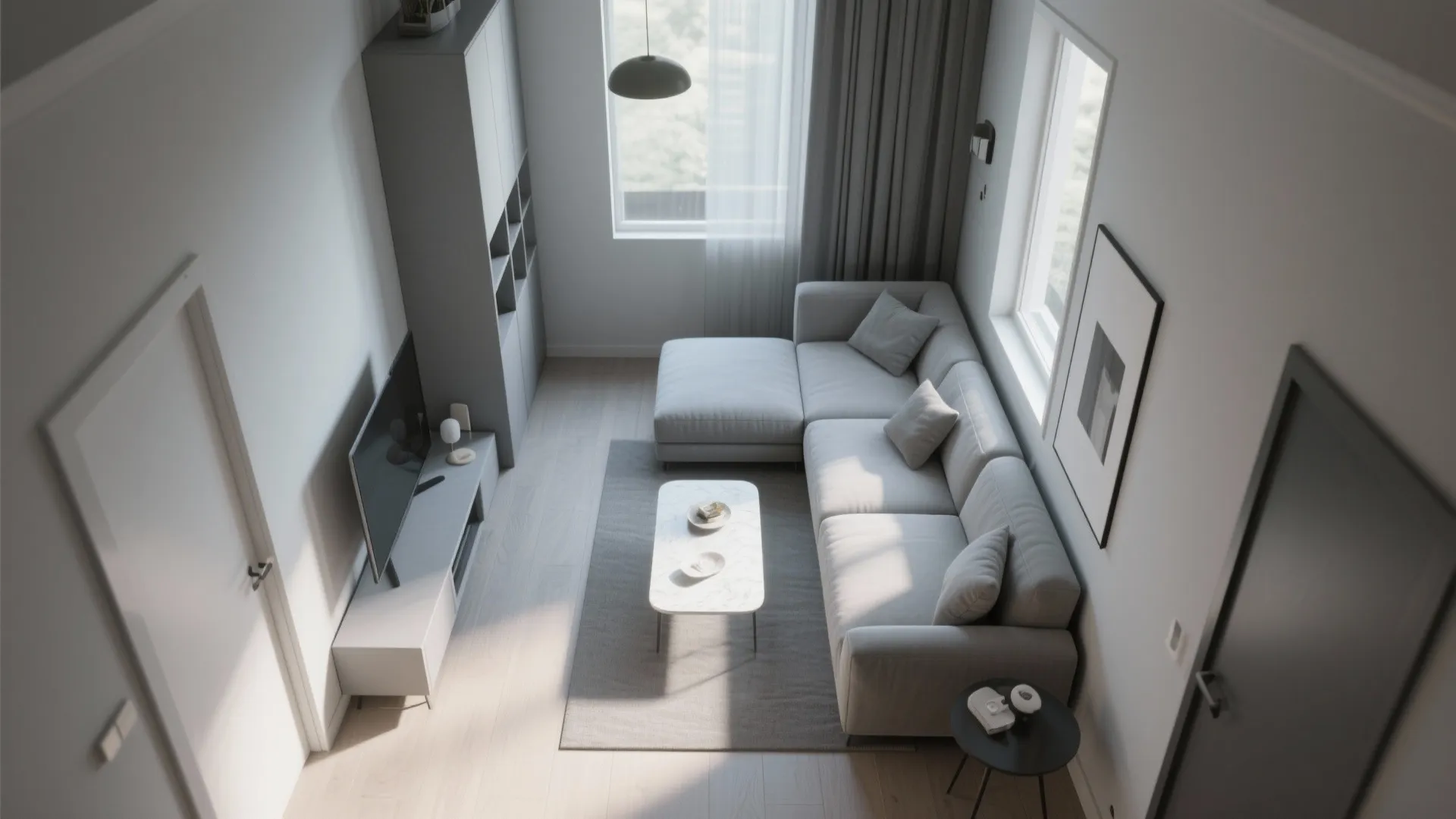 3. Strategic layout: L-shaped seating and compact circulation