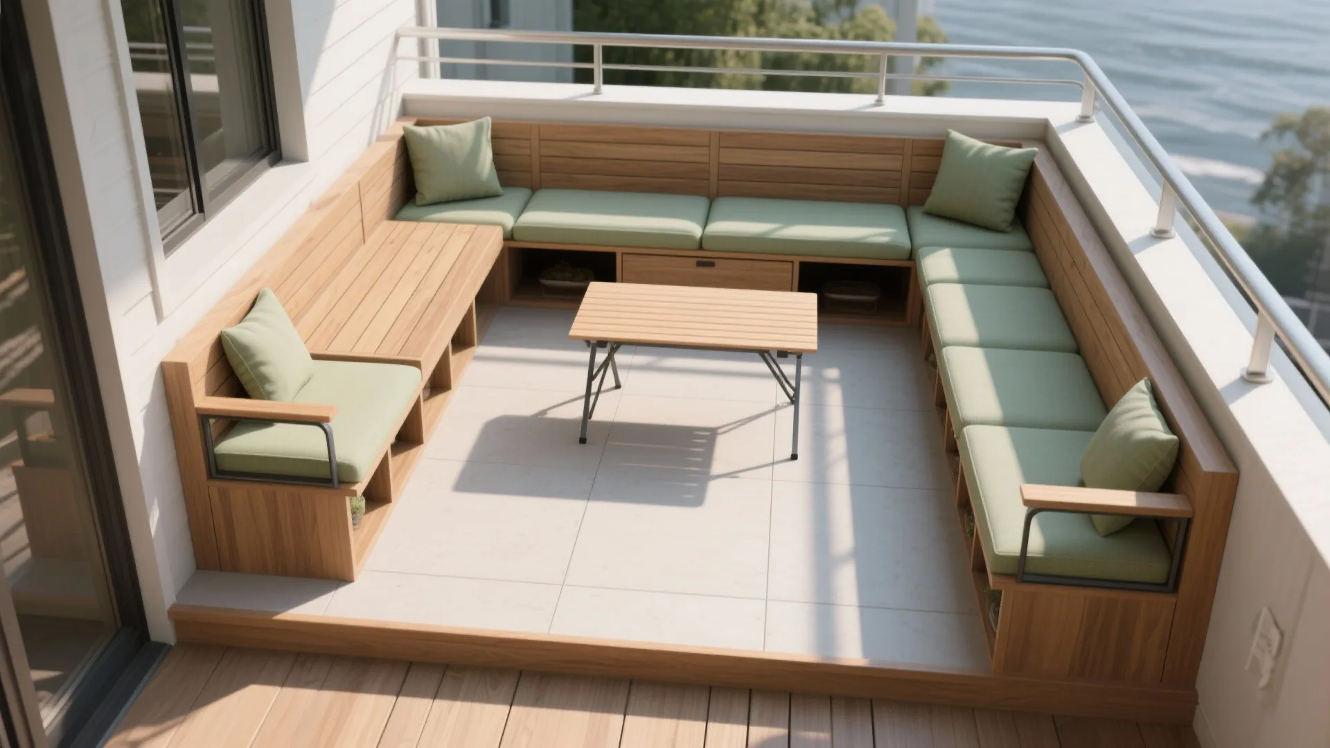 An L-Shaped Balcony Layout That Frees Up Floor Space