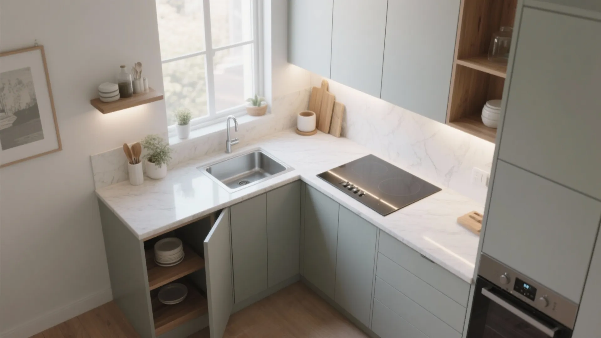 L-Shaped Layout, More Counter Space