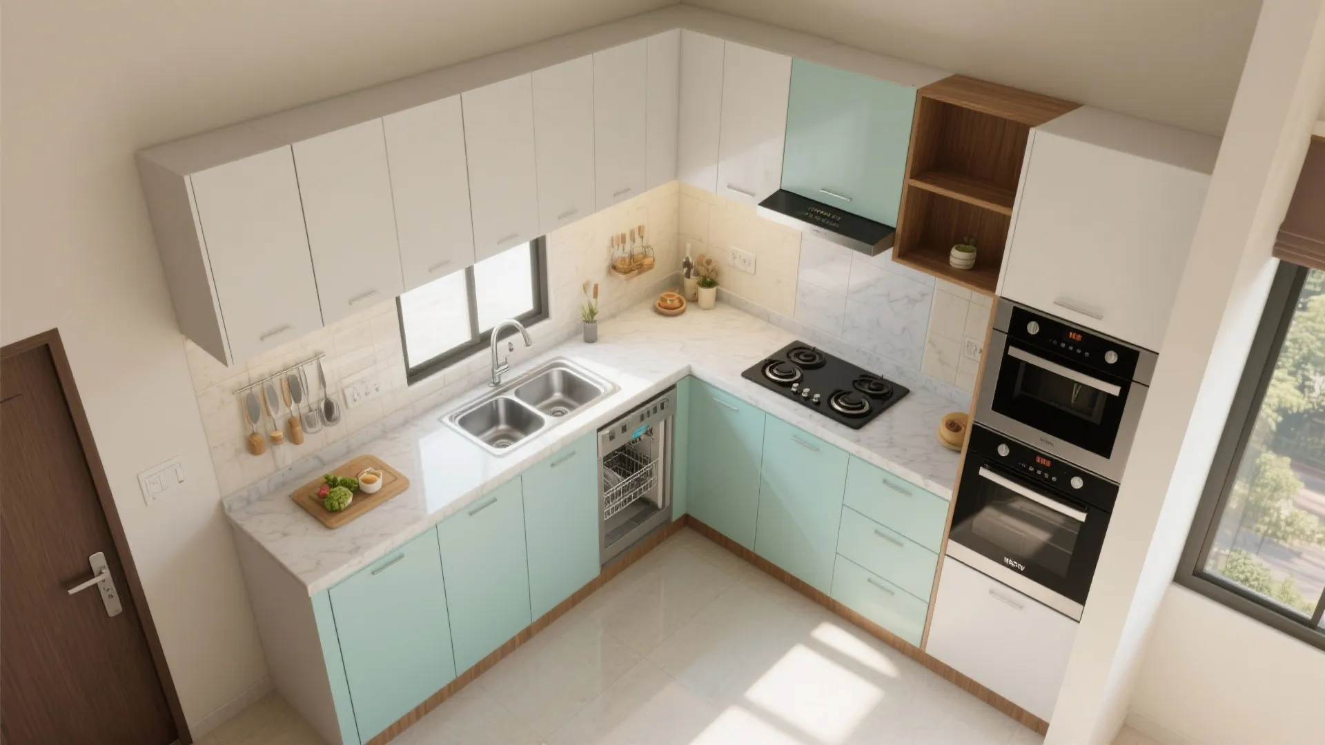 L-Shaped Layout to Maximize Flow