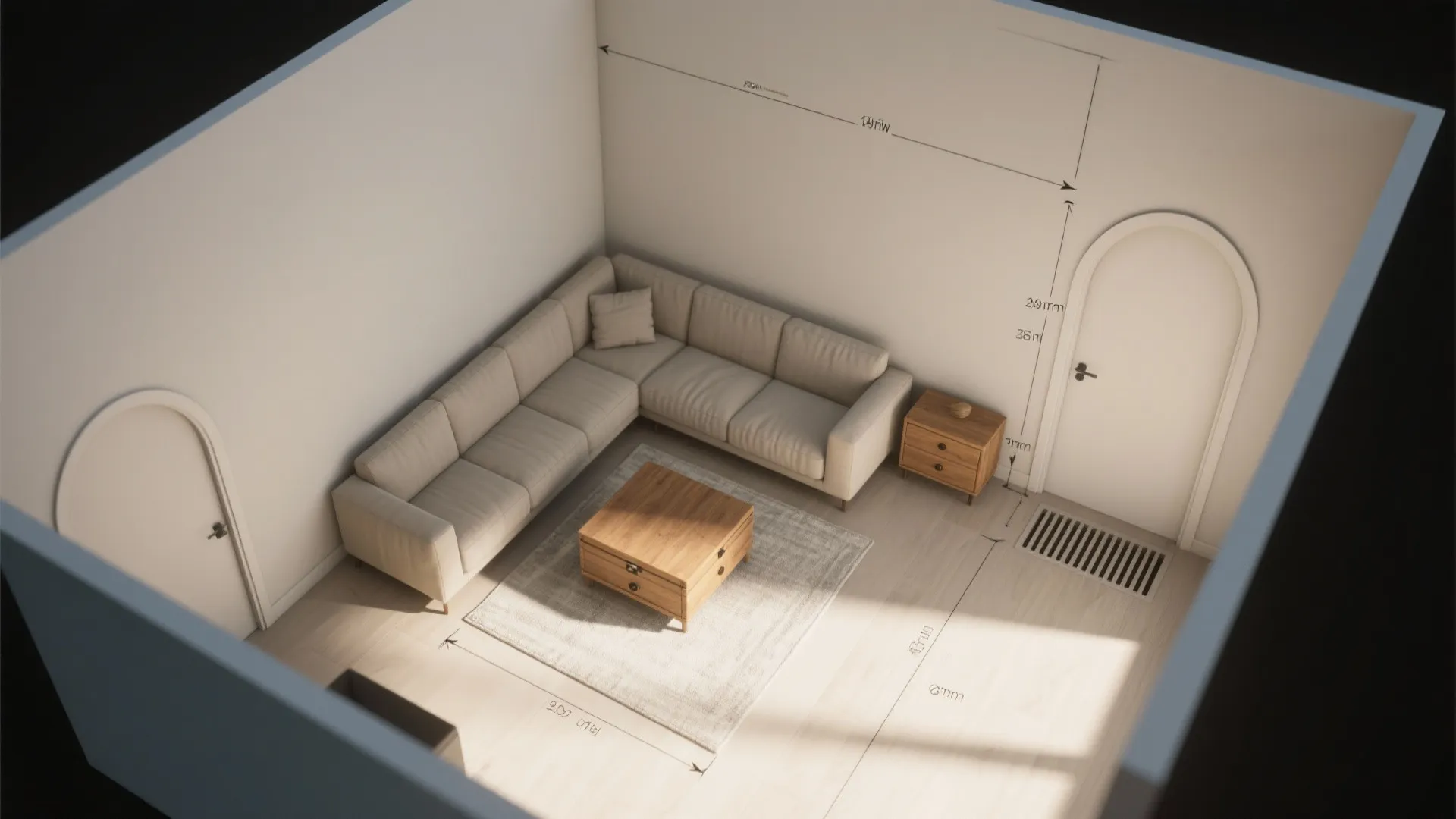 L-Shaped Placement to Free Floor Space