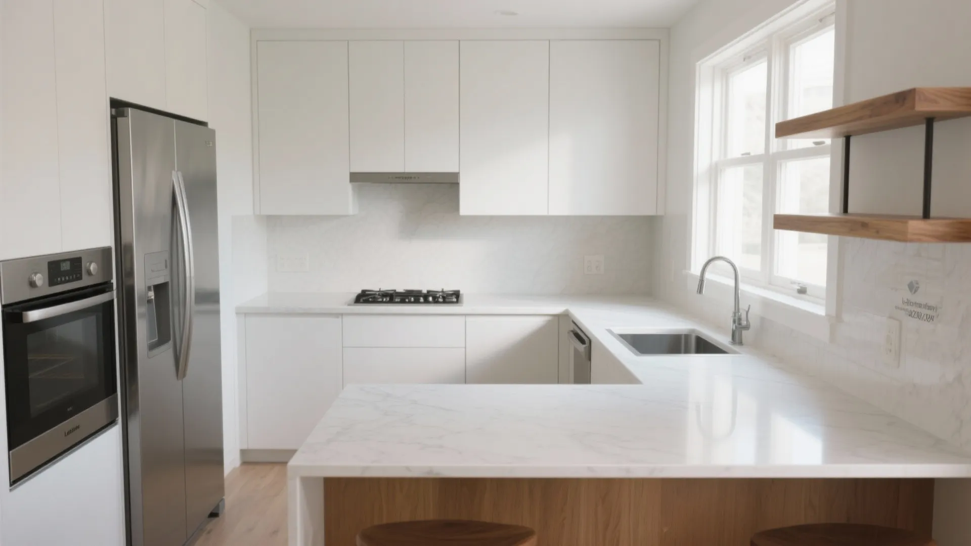 L-shaped small kitchen layout