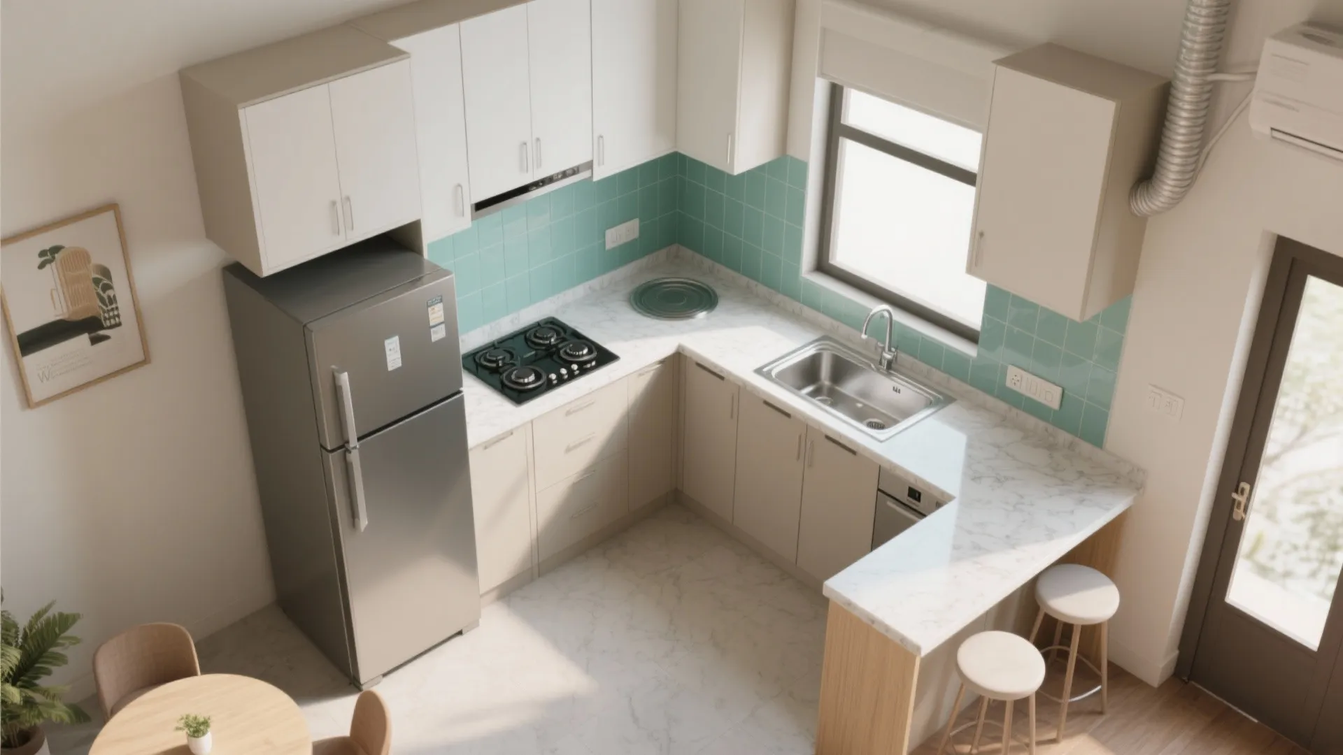 The Space-Savvy L-Shape for Tight Kitchen Cores