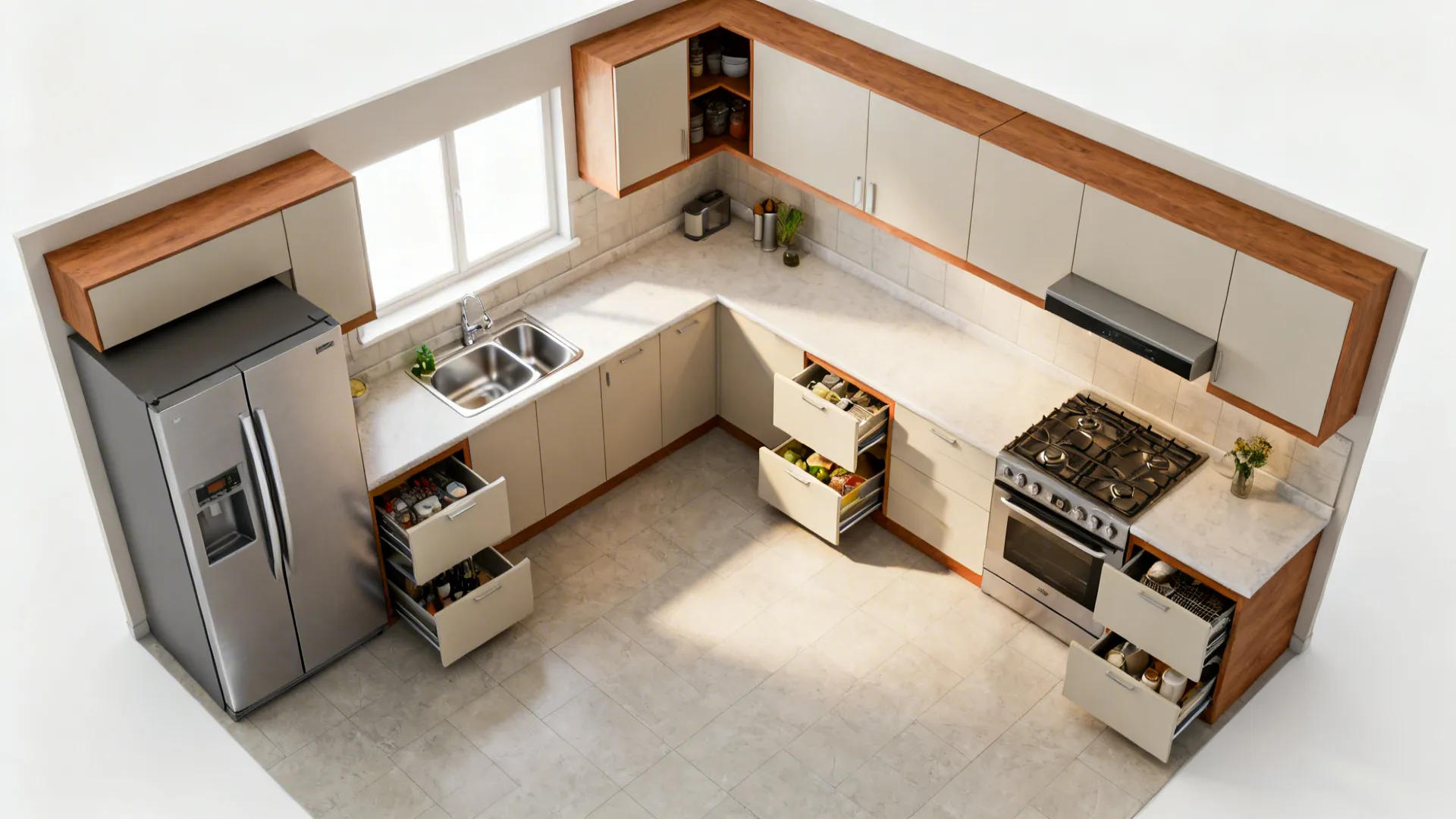 Compact L-Shape with a Smart Work Triangle