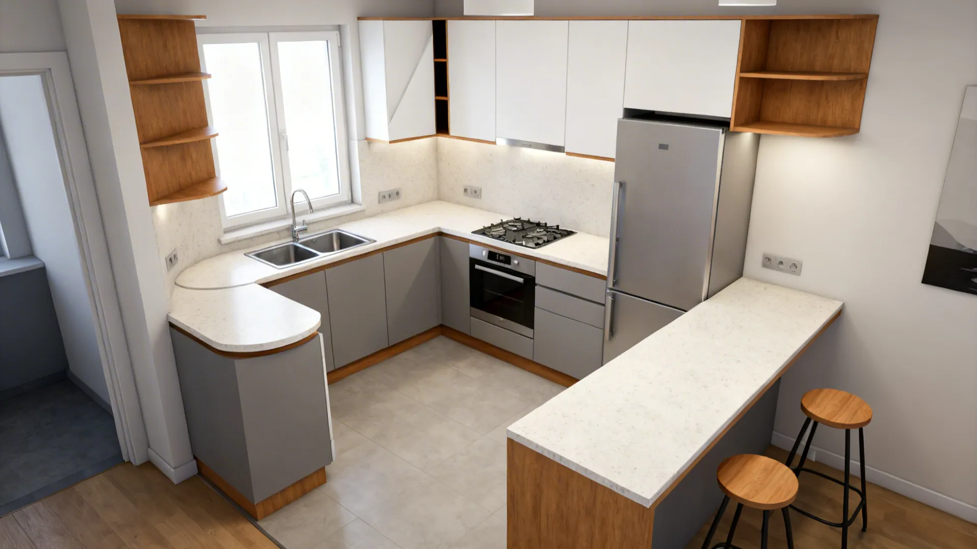 L-Shaped Layout to Unlock Counter Space