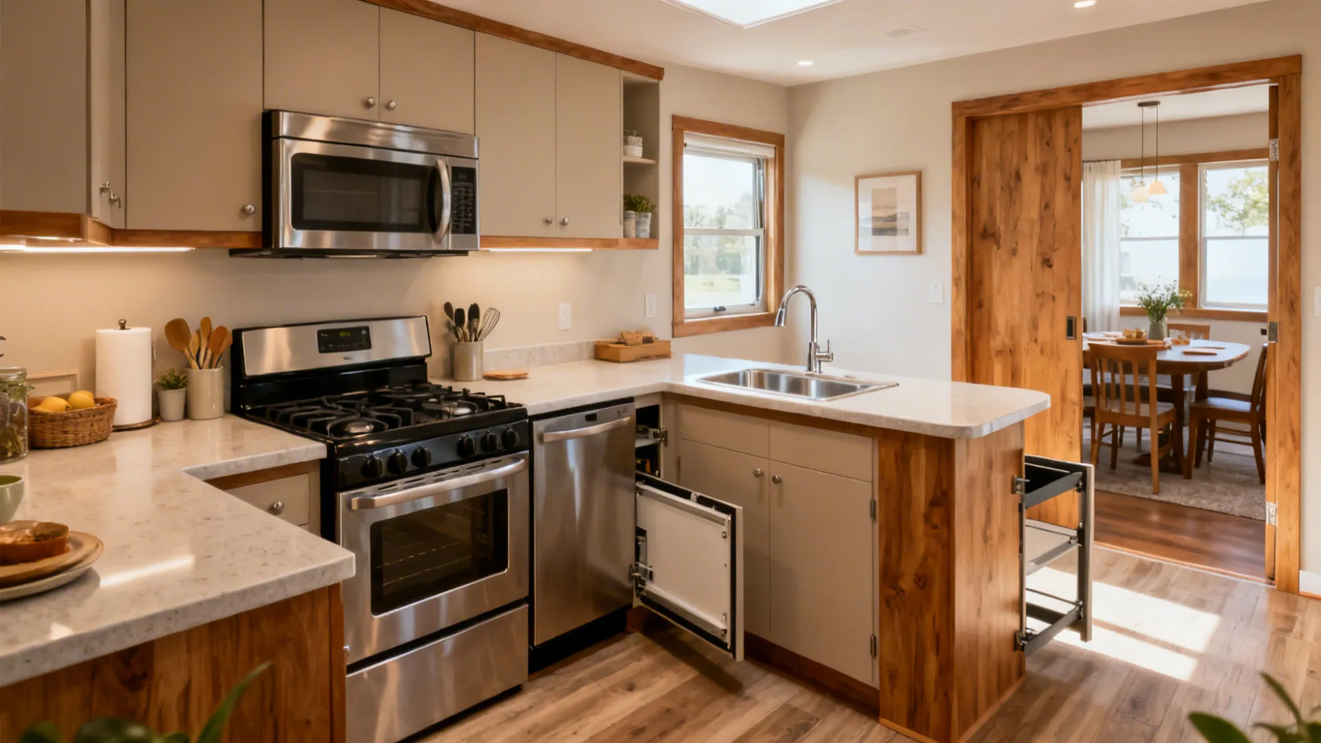 L-Shaped Layout to Free Counter Space