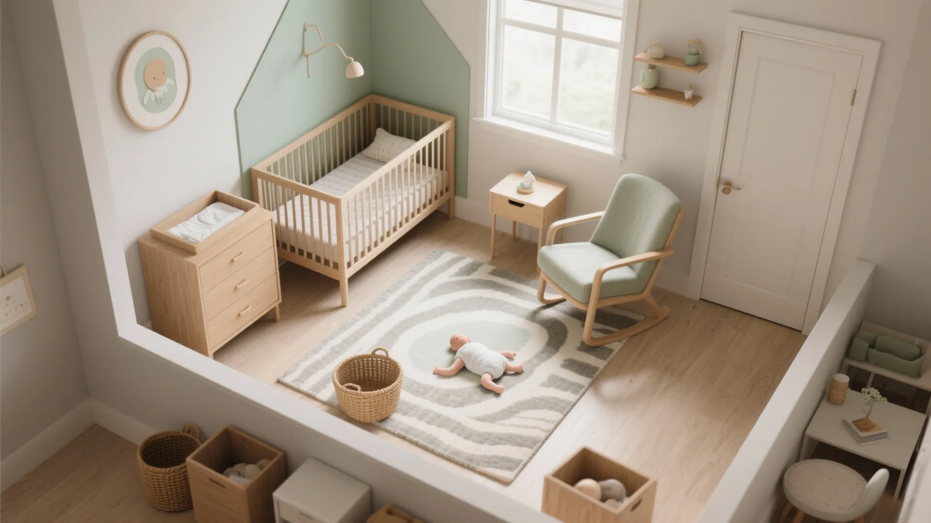 Space-Saving Zones in a Small Nursery