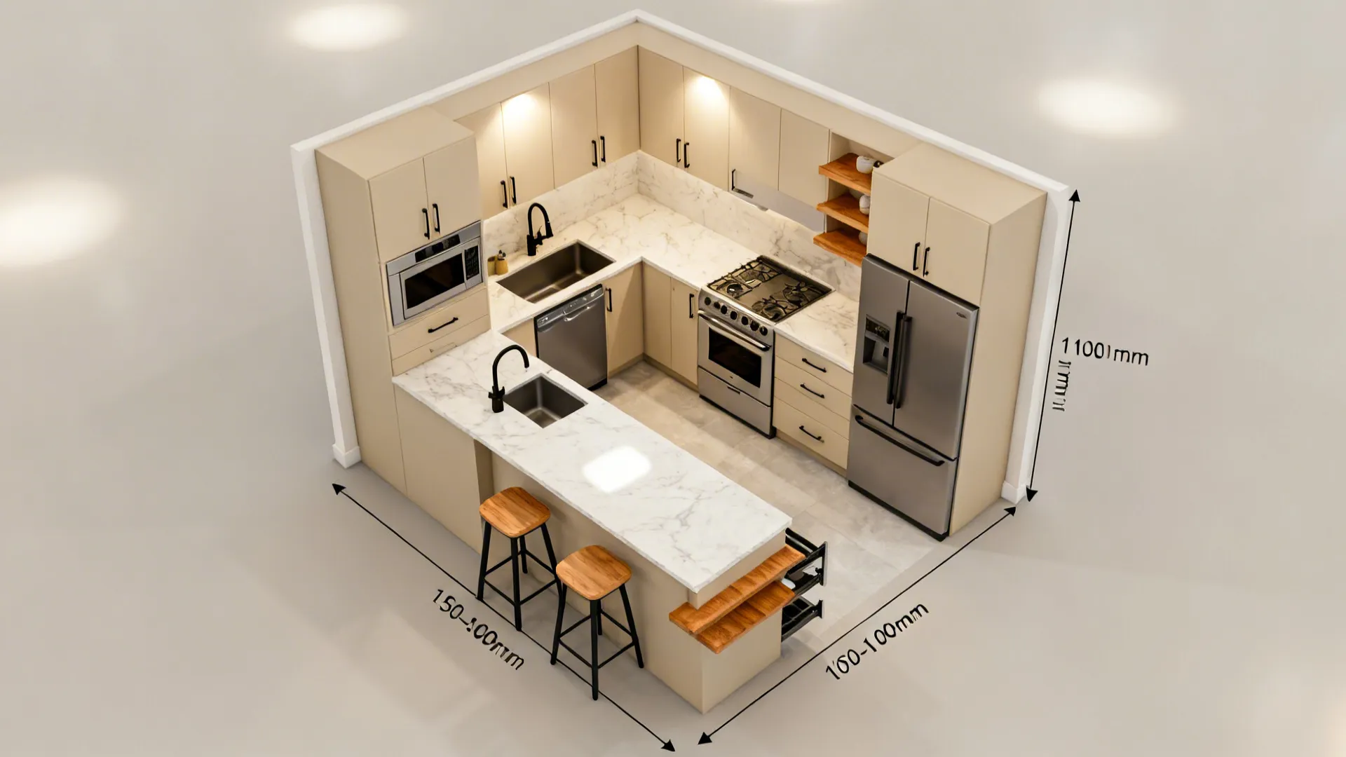 L-Shaped Layouts with Peninsula Perch