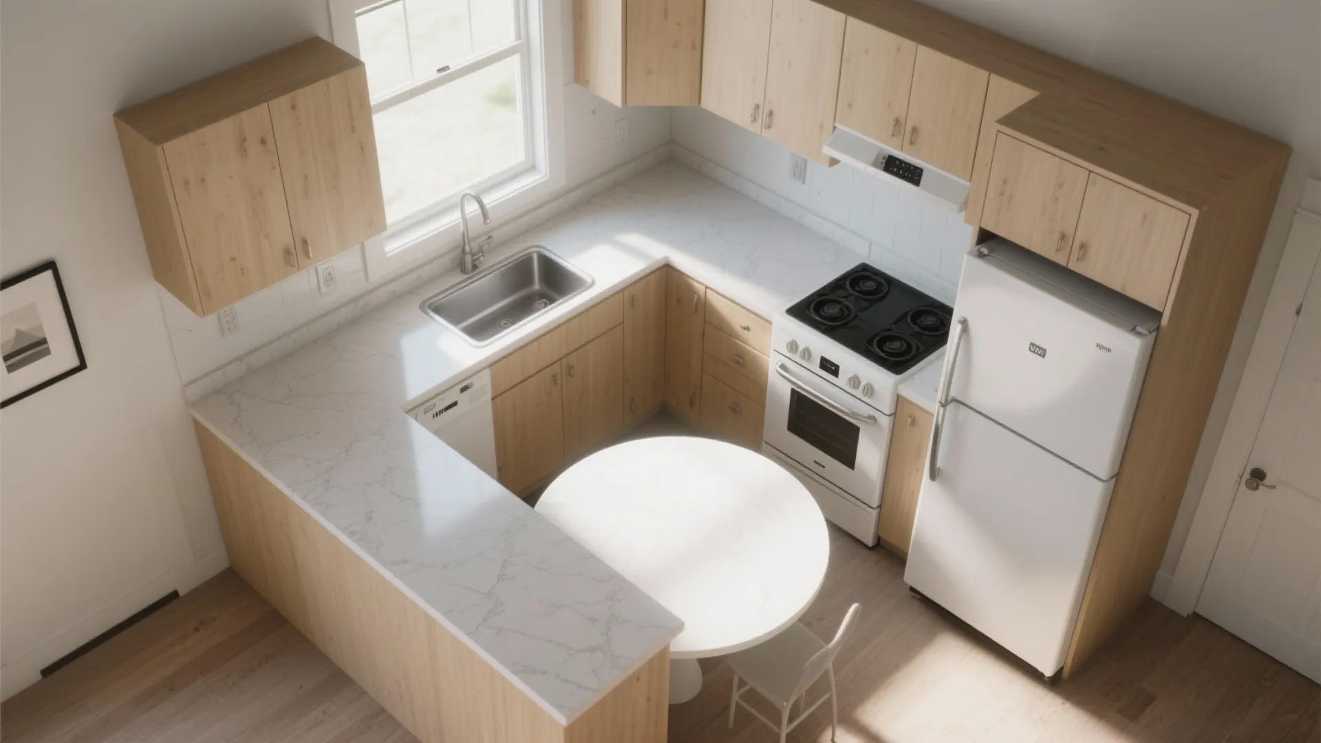L-Shaped Layout for Small Kitchens