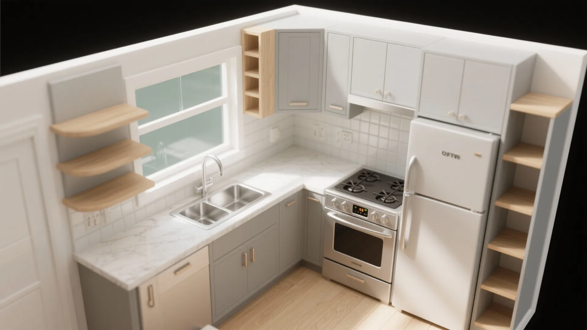 L-Shaped Small Kitchen Layout