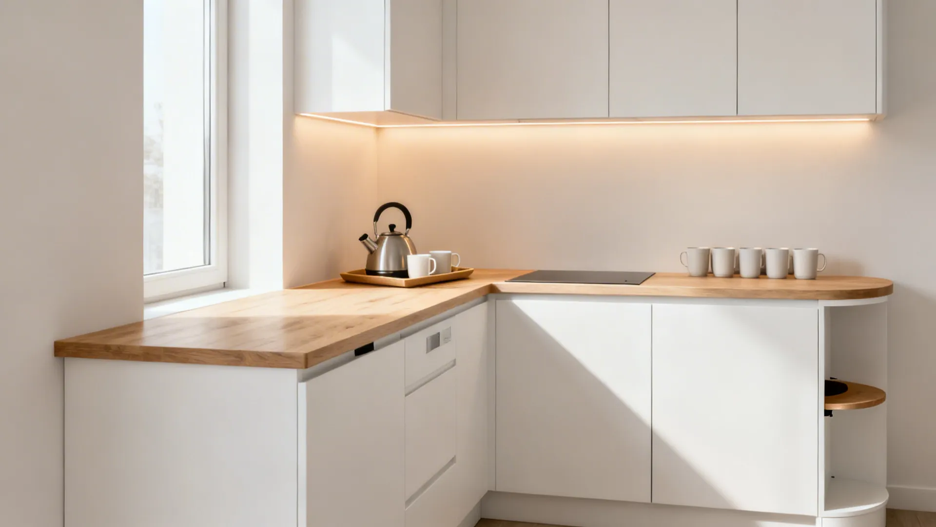 Compact L-Shaped Layout to Maximize Serving Surface