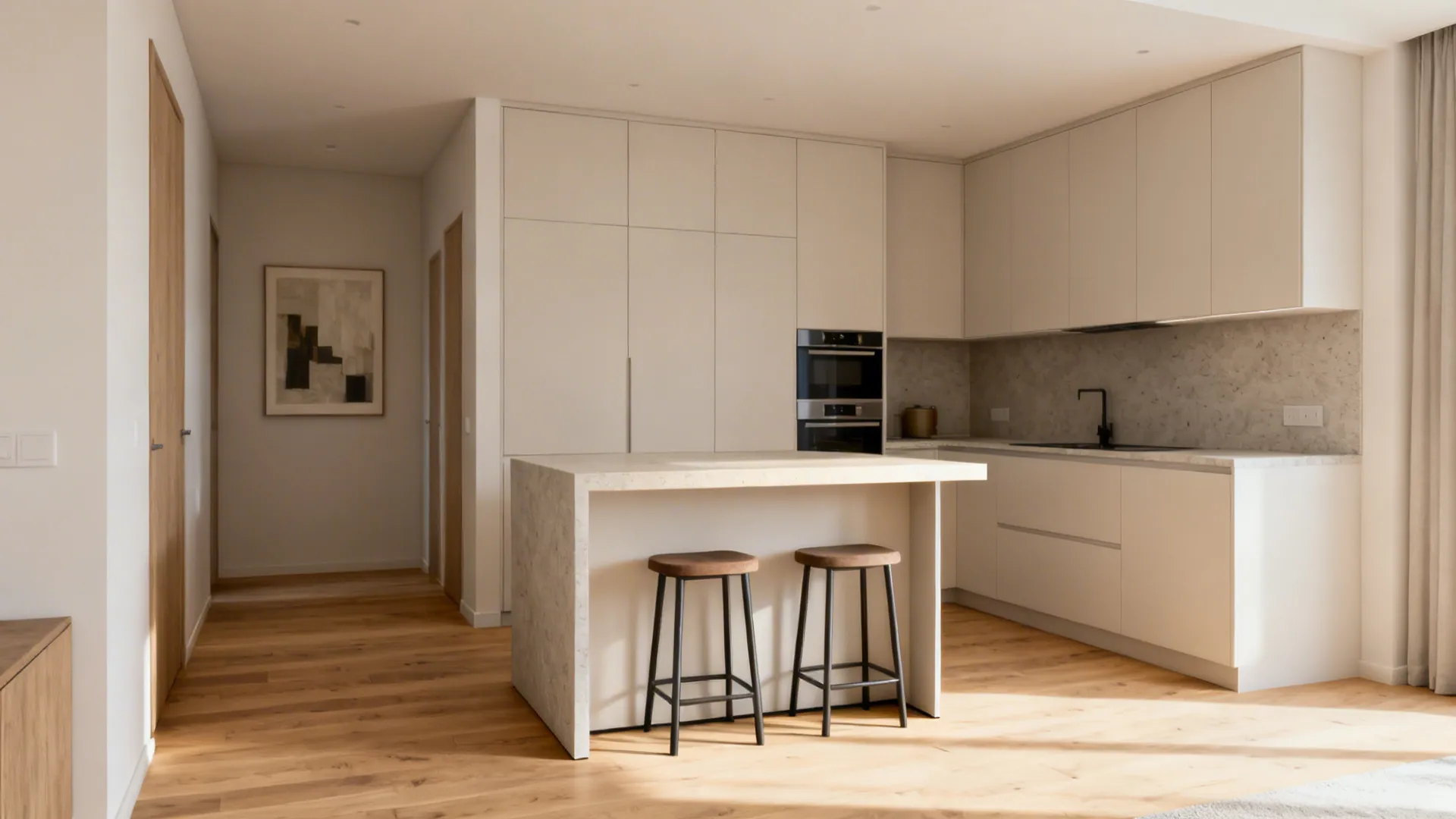 2) L-Shaped Layout with a Slim Peninsula