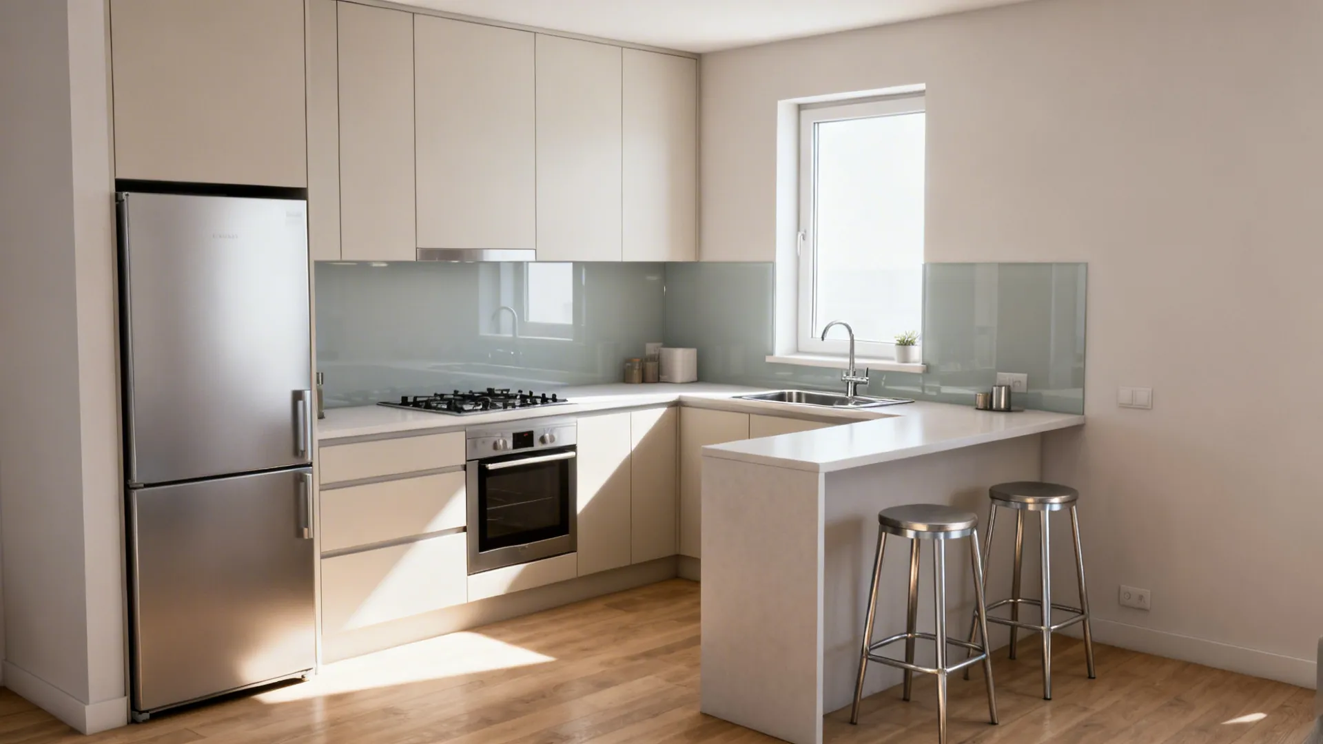 Compact L-Shape that Zones the Workflow