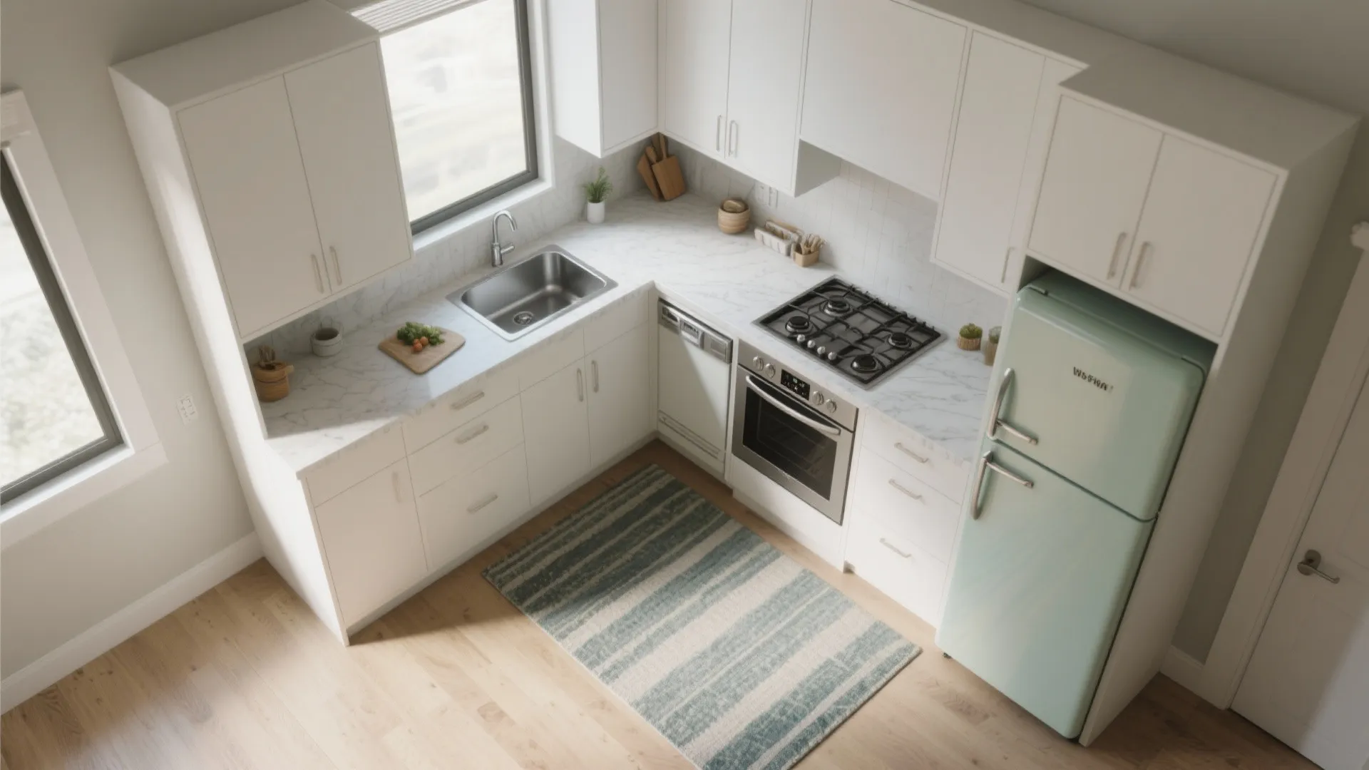 L-Shaped Layout for Tiny Kitchens