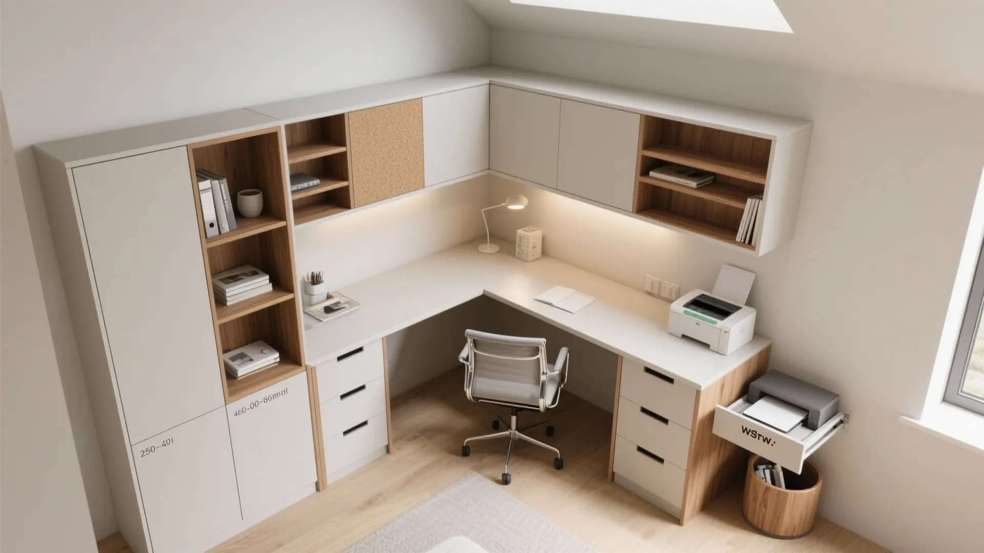 L-Shaped Built-Ins Around the Desk