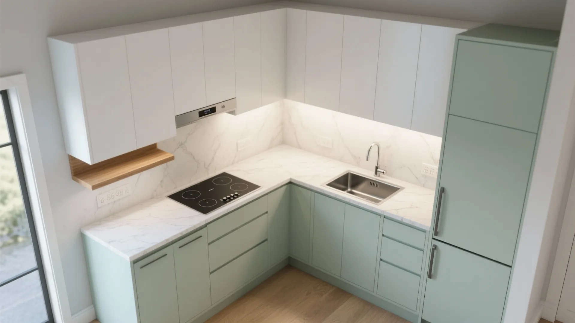 L-Shaped Small Kitchen Layout