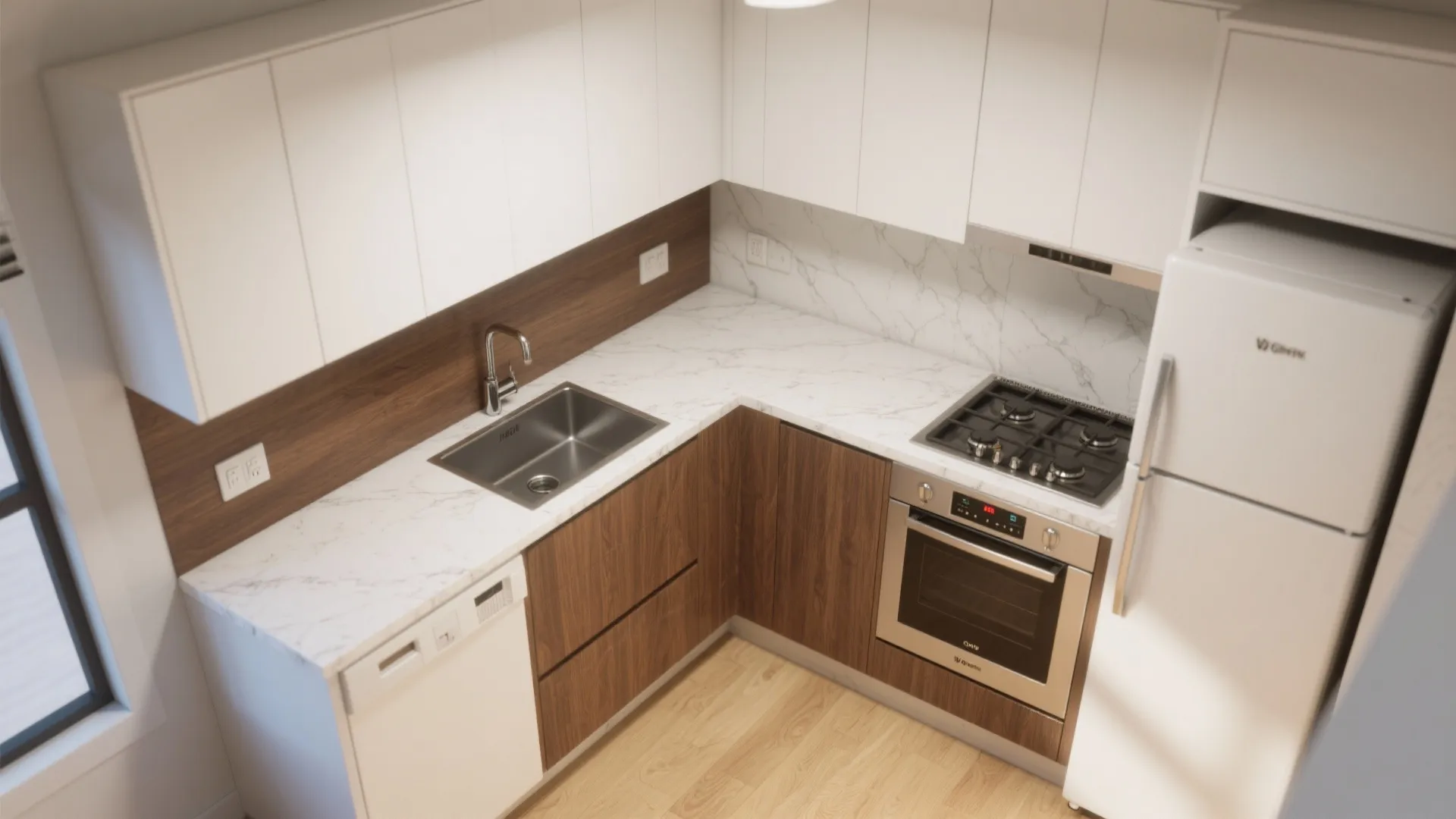 L-Shaped Compact Layout (Flow Without Traffic)