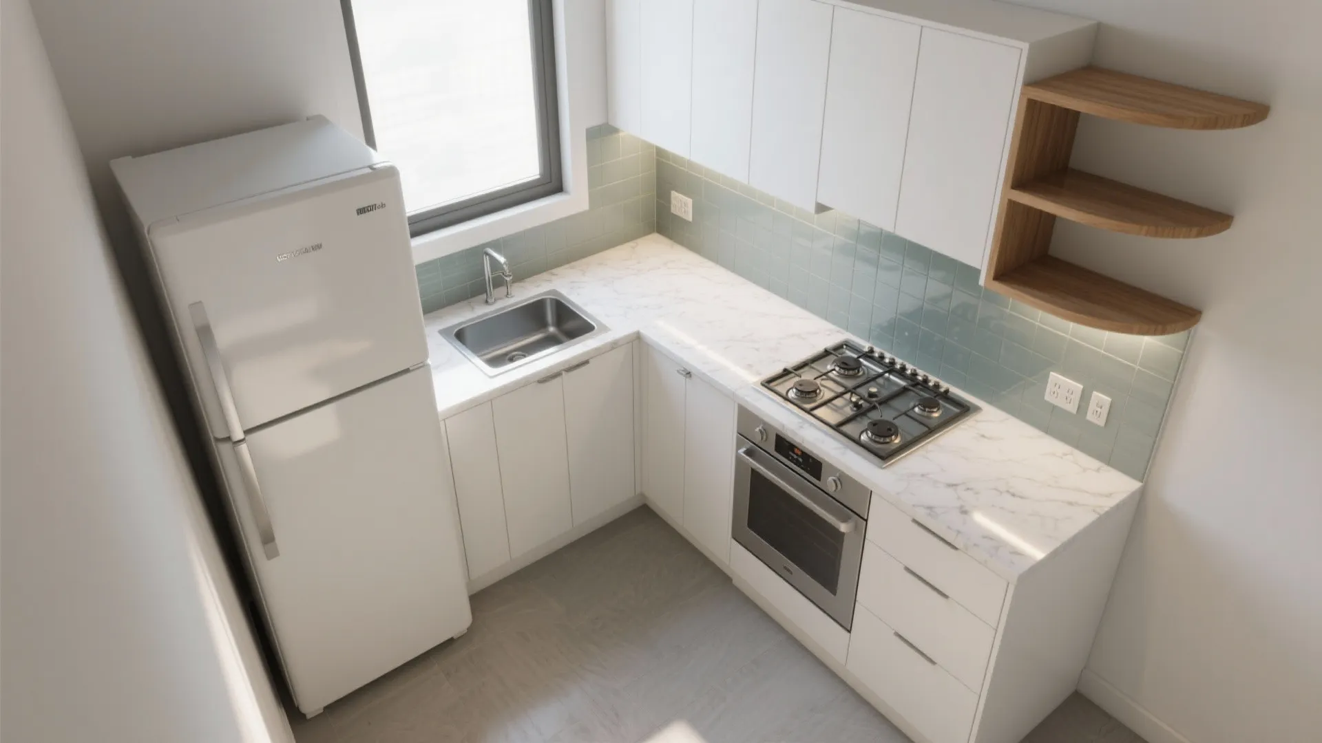 L-Shaped Small Kitchen Layout for Flow and Prep