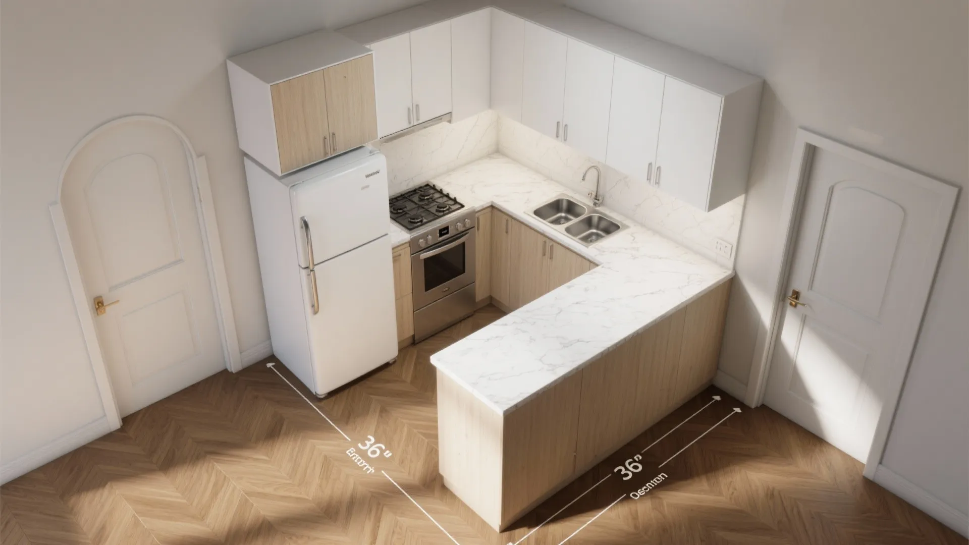 L-Shaped Layout that Frees More Counter Space