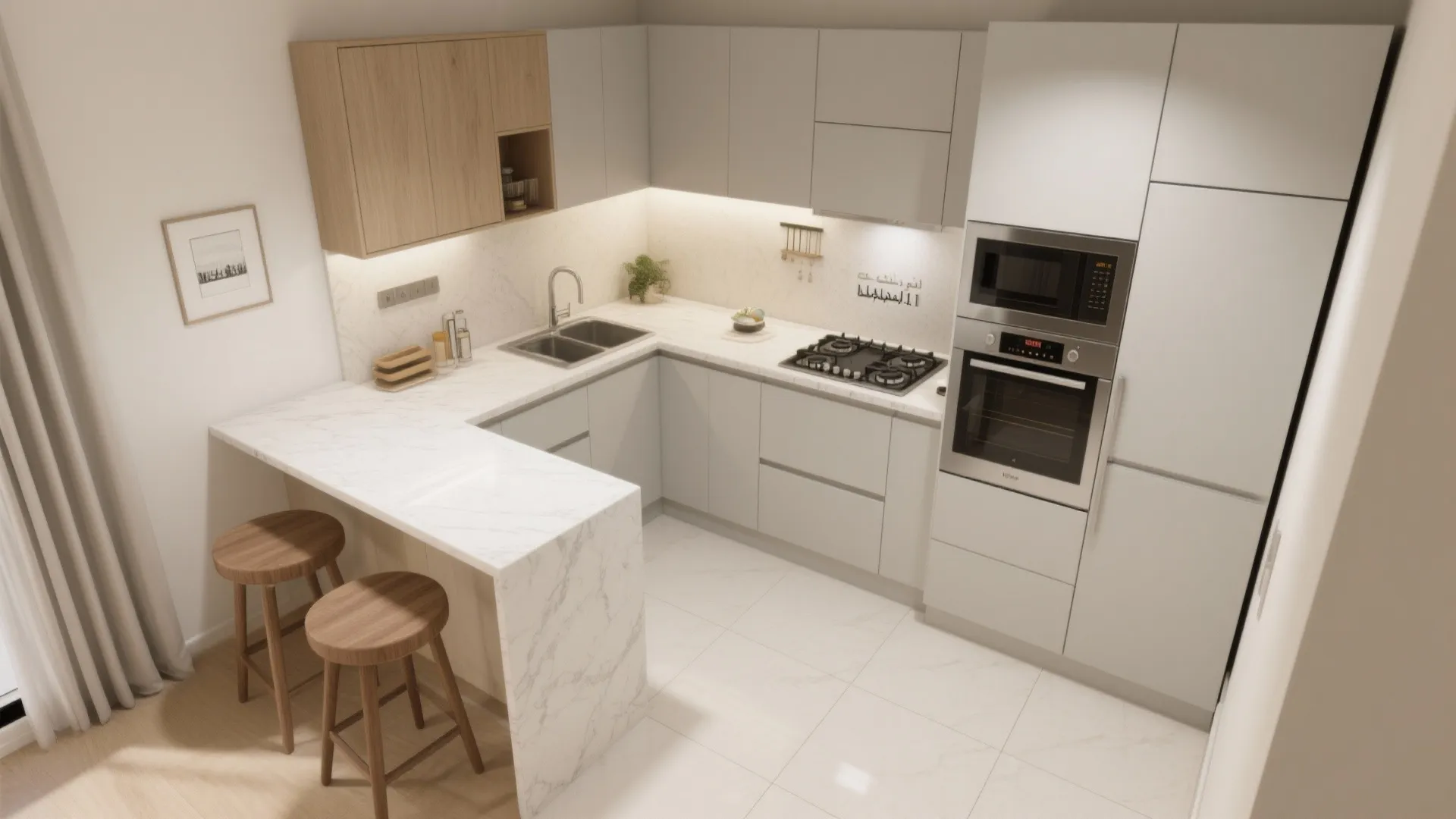 L-Shaped Small Kitchen Layout