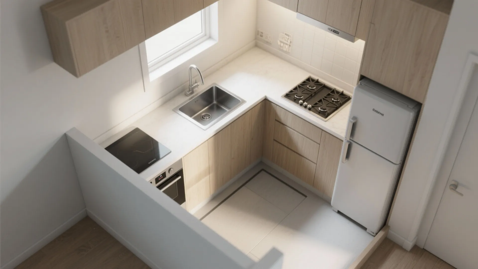 L-Shaped Small Kitchen Layout That Flows