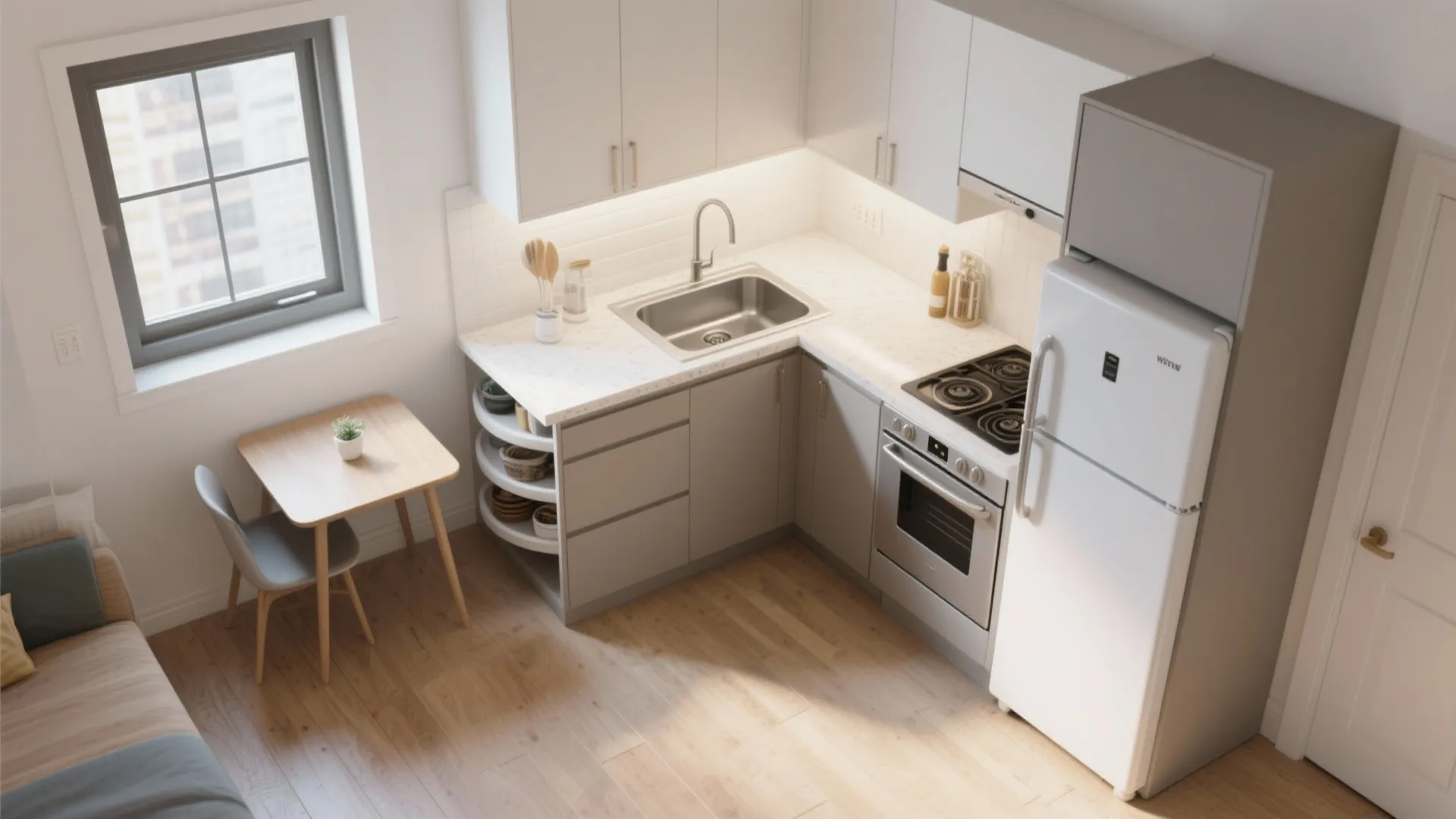 L-Shaped Small Kitchen Layout
