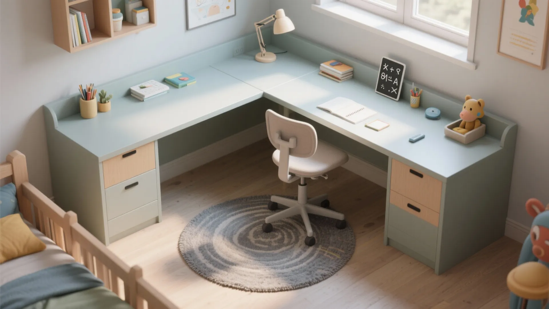 L-Shaped Corner Layout That Frees Floor Space