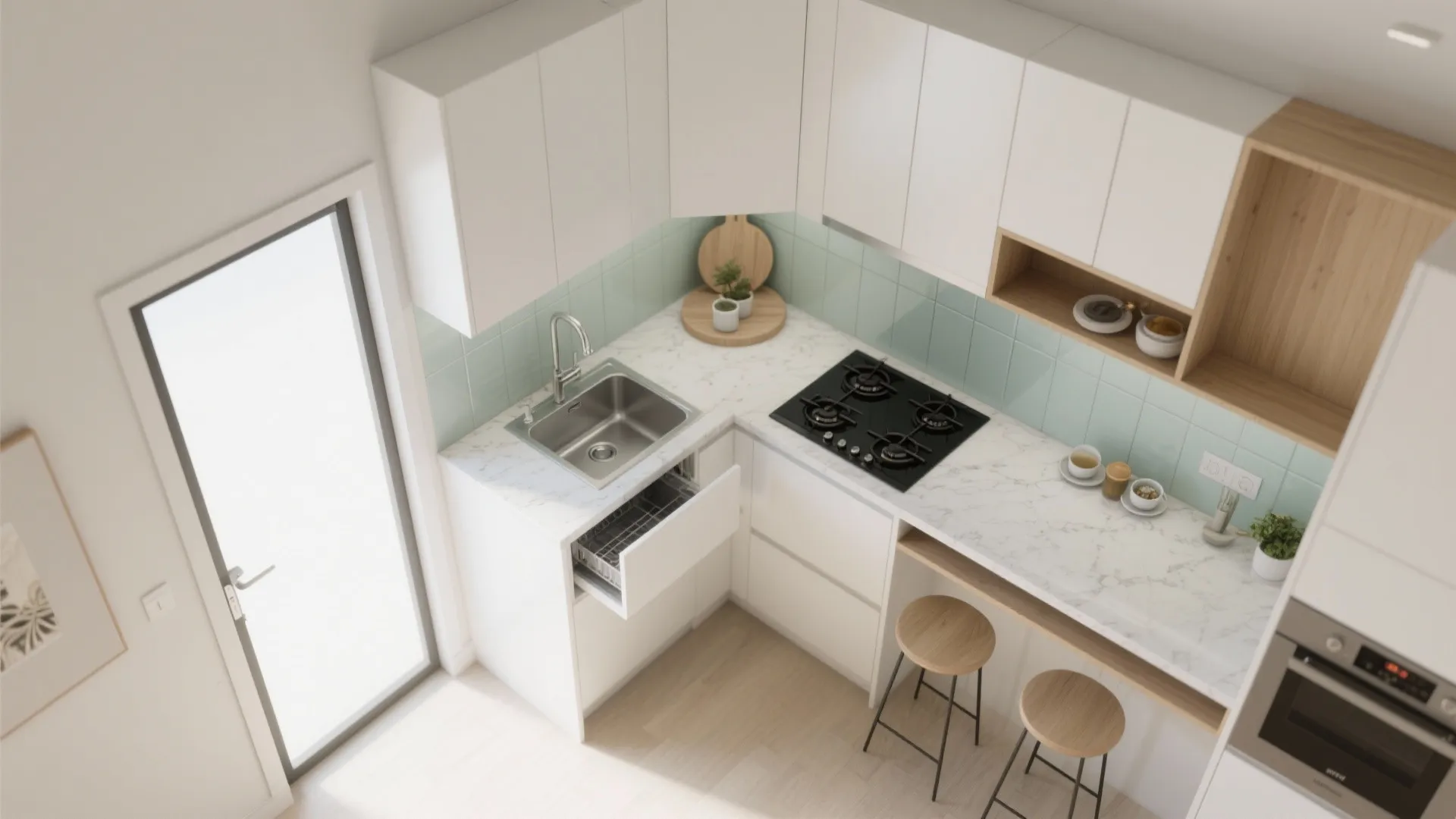An L-Shaped Small Kitchen Layout That Flows