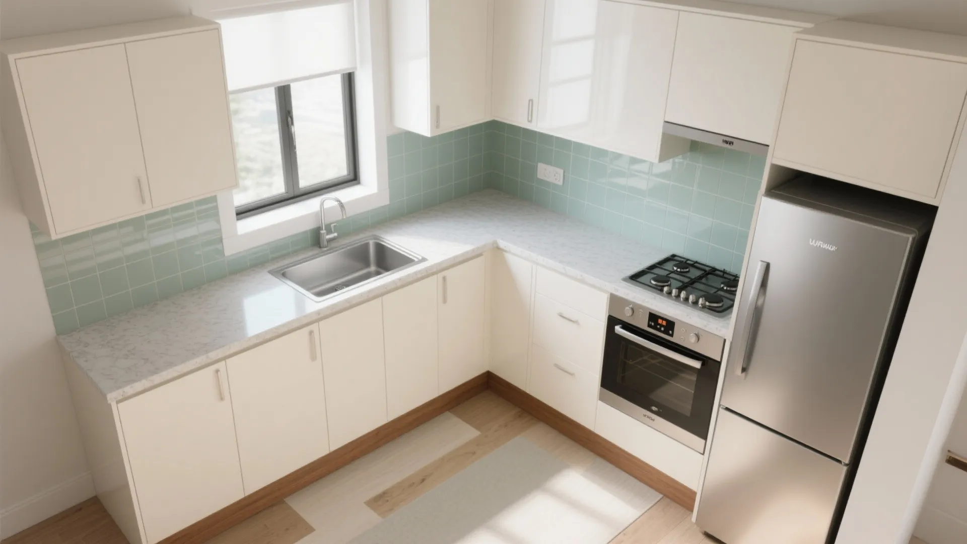 L-Shaped Layout for Breathing Room in Tight Kitchens