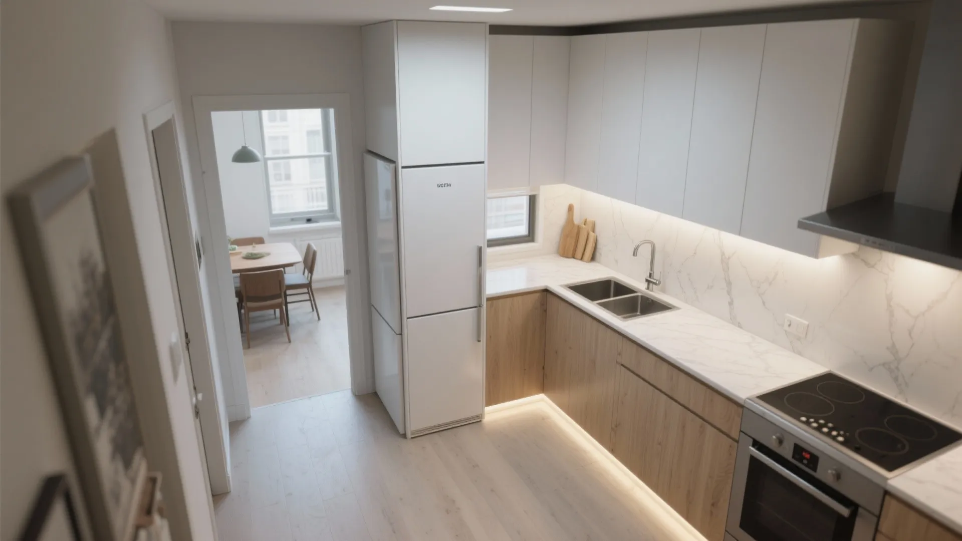 L-Shaped Layout That Frees Counter and Improves Flow