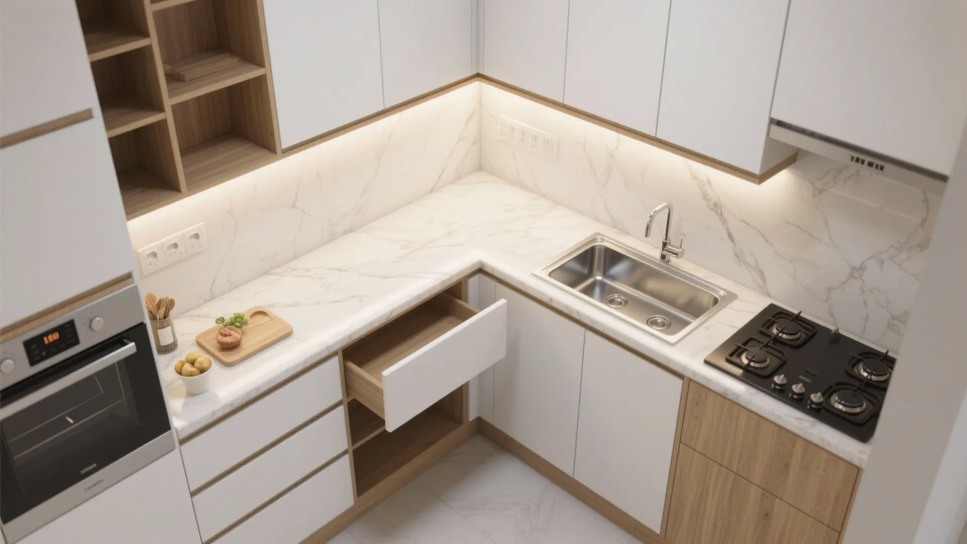 An L-Shaped Kitchen That Frees Counter Space