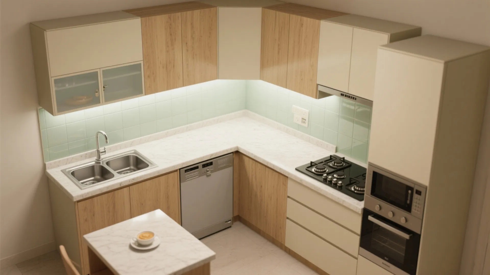 L-Shaped Kitchen Layout for a Balanced Workflow