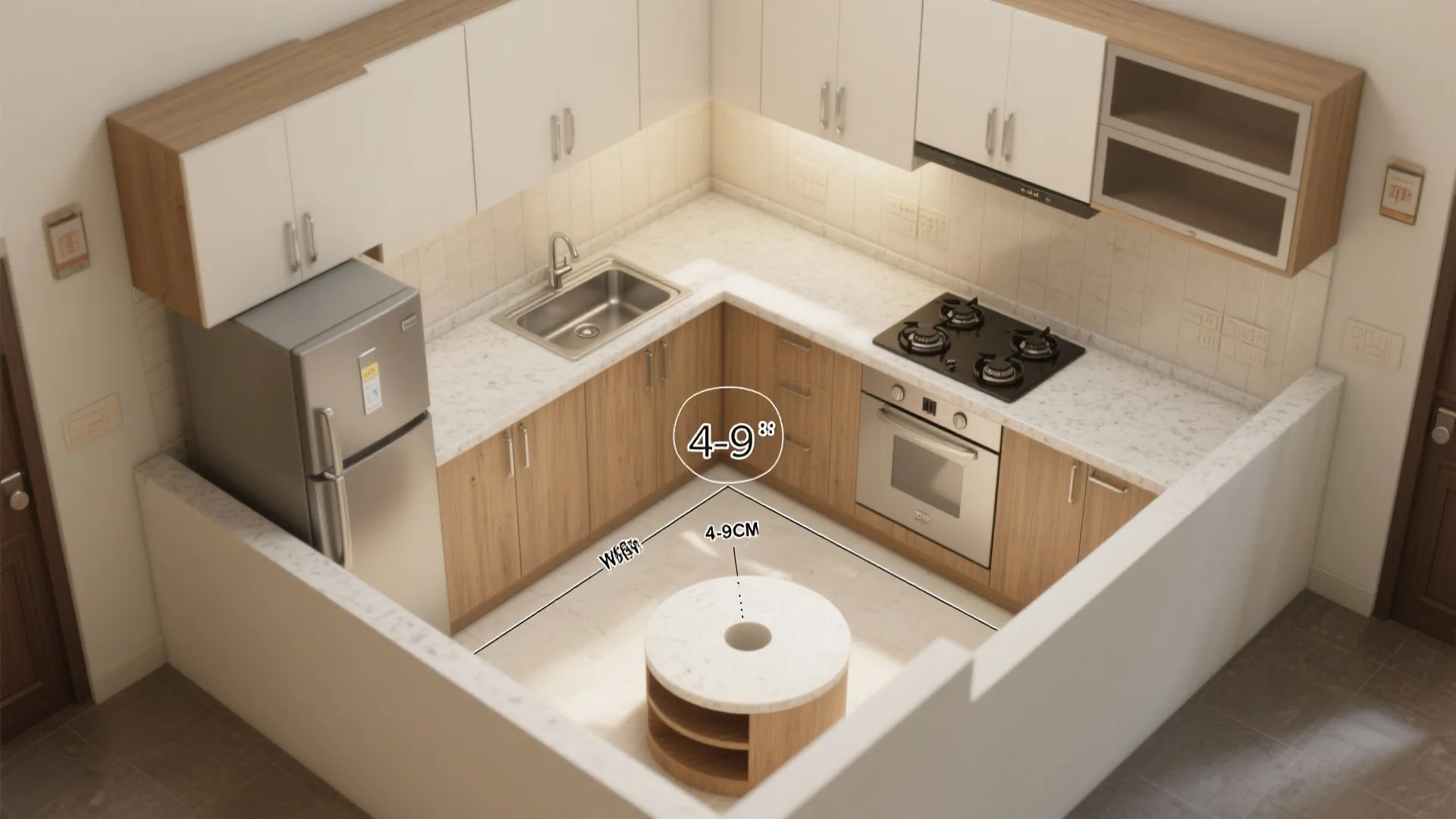 L-shaped kitchen planning for tight footprints