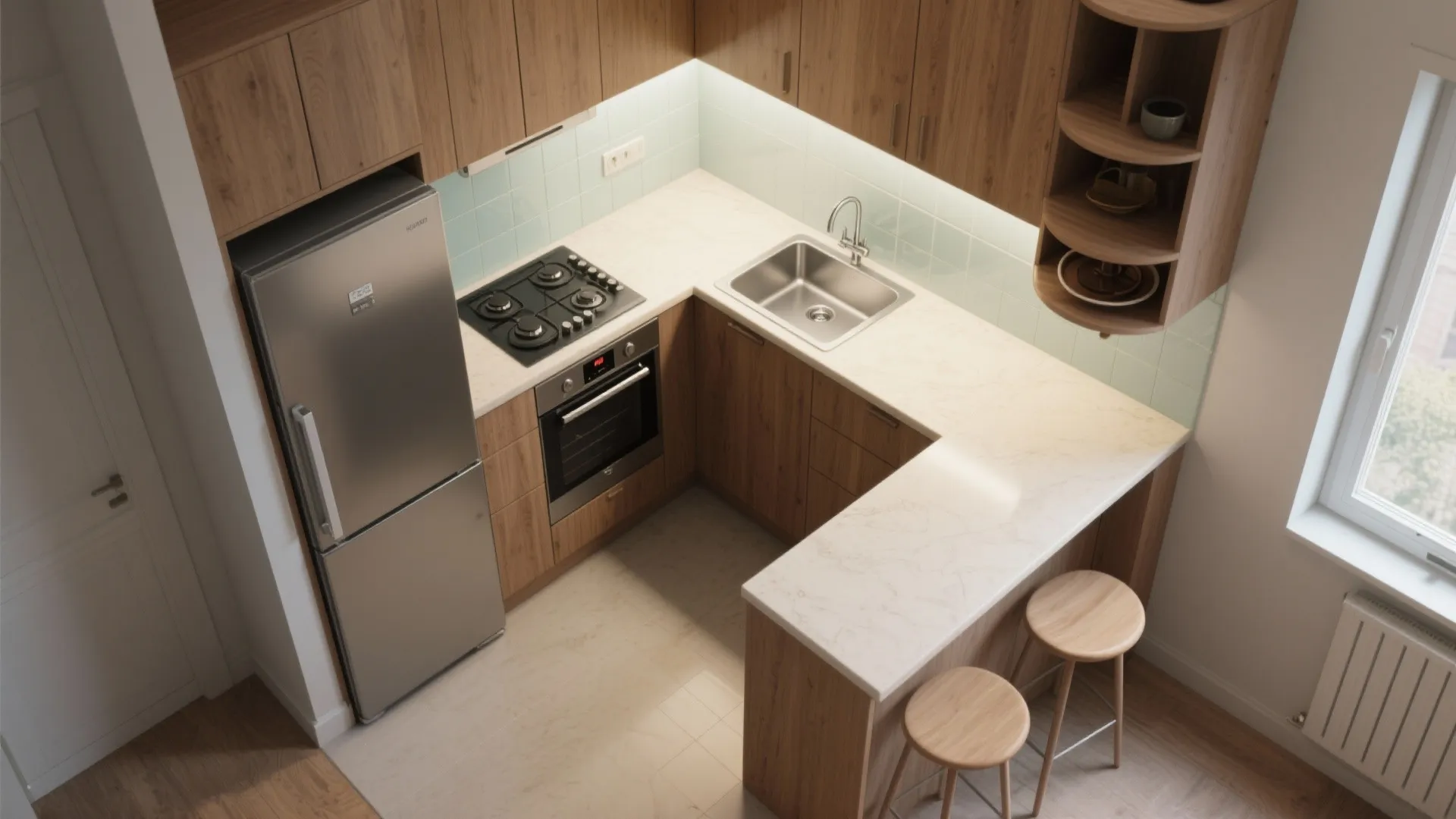 Compact L-Shape: Flow, Prep, and More Counter in Minutes