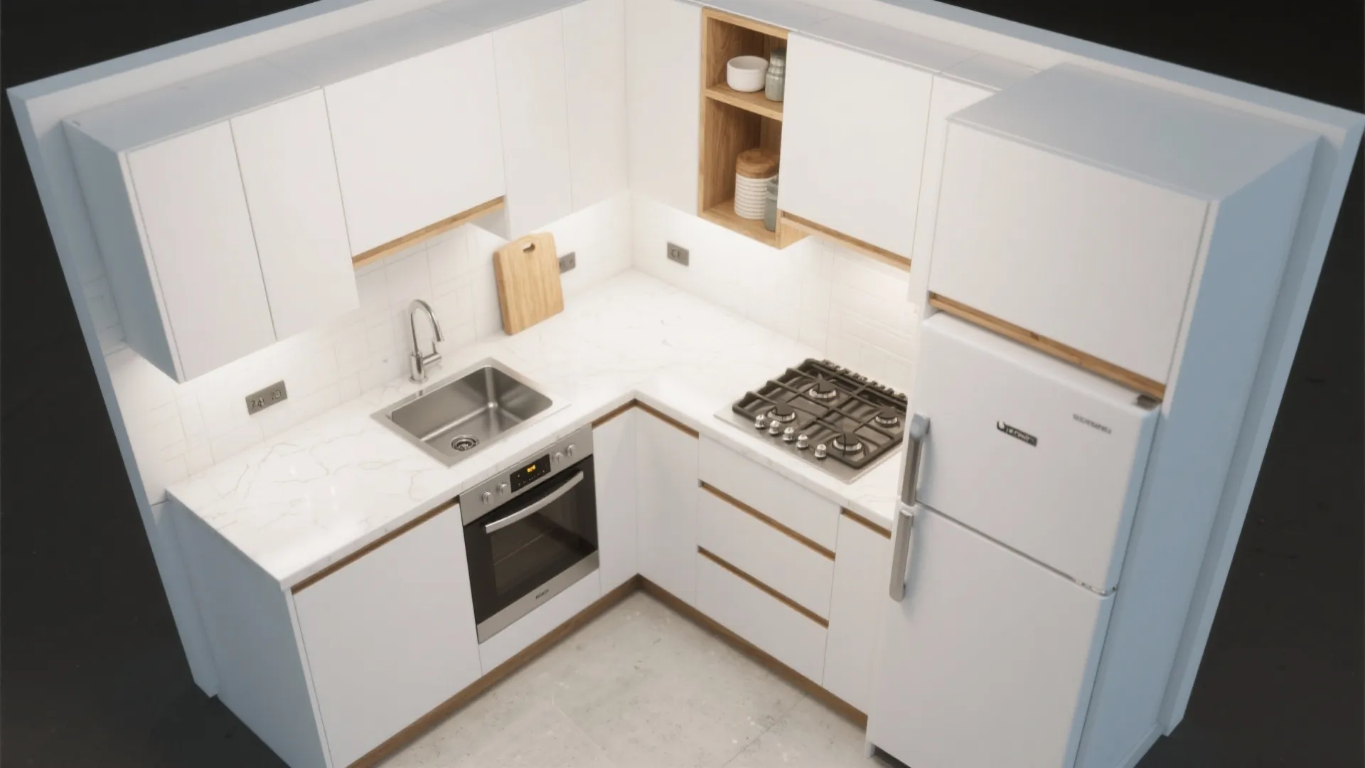 L-Shaped Small Kitchen Layout