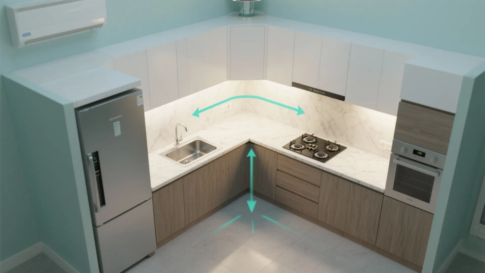 L-Shaped Small Kitchen Layout for Better Flow