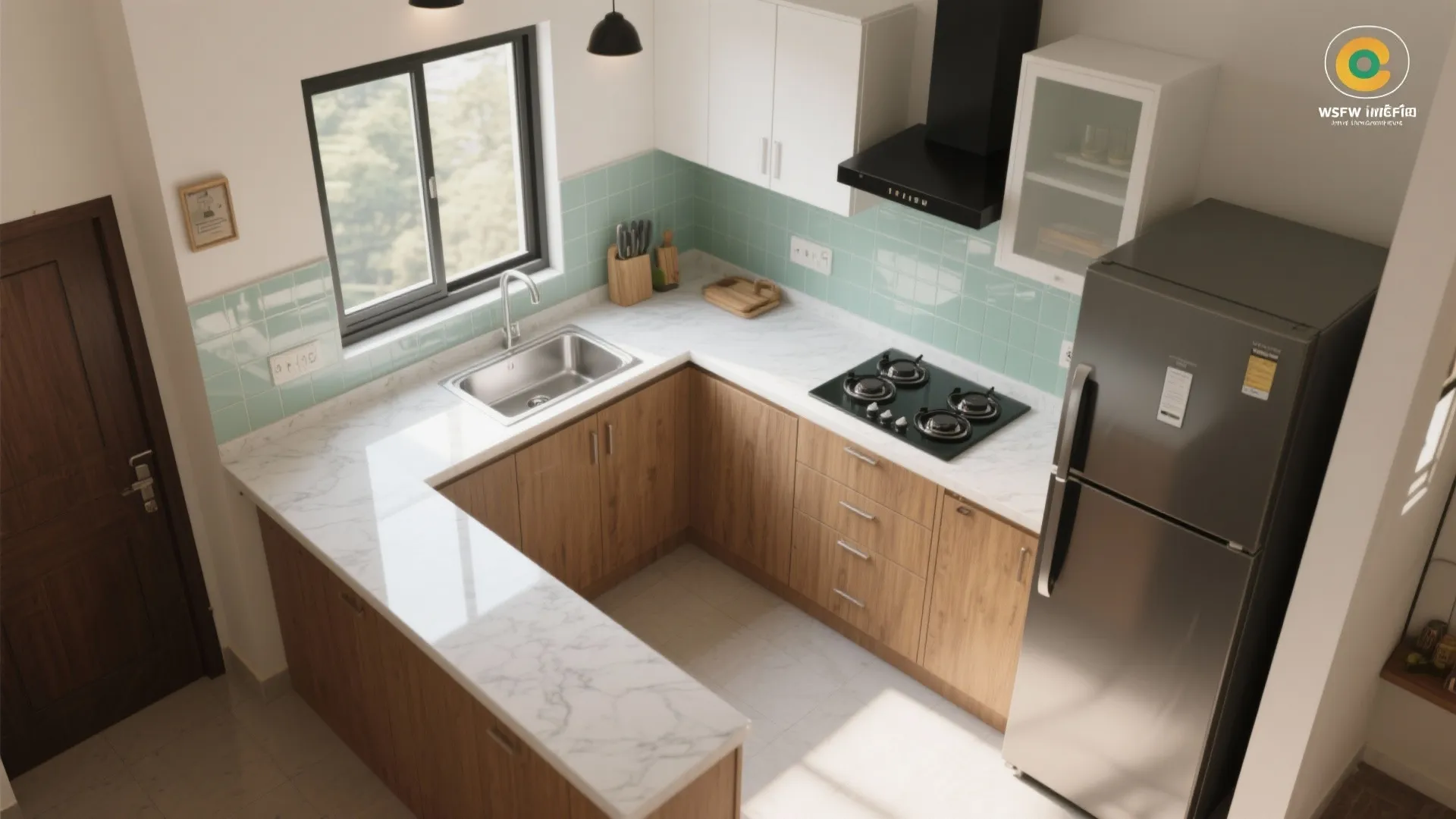L-Shaped Small Kitchen Layout